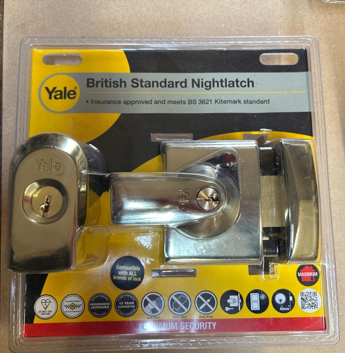 Yale Deadlock Night Latch 40mm Brass Effect (P-BS2-BLX-PB-40)