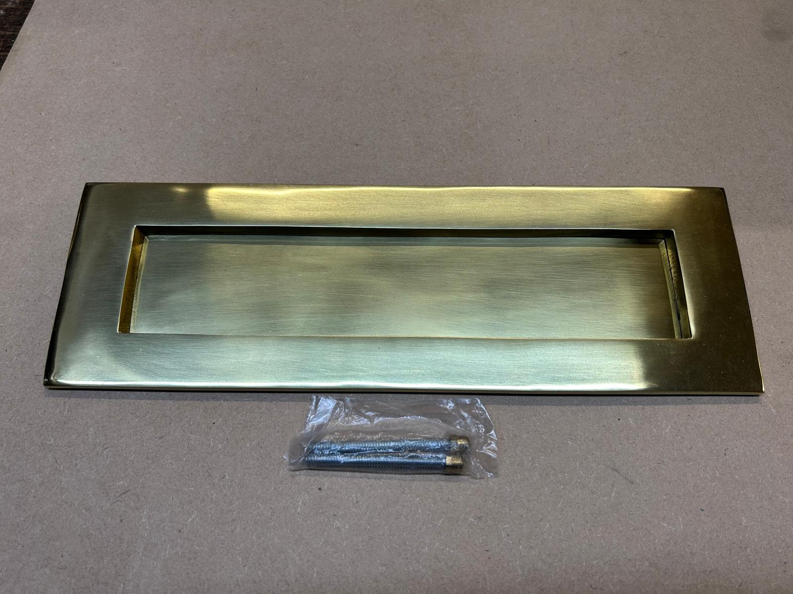 Solid Brass Victorian Letter Plate 335mm x 114mm (B2232)