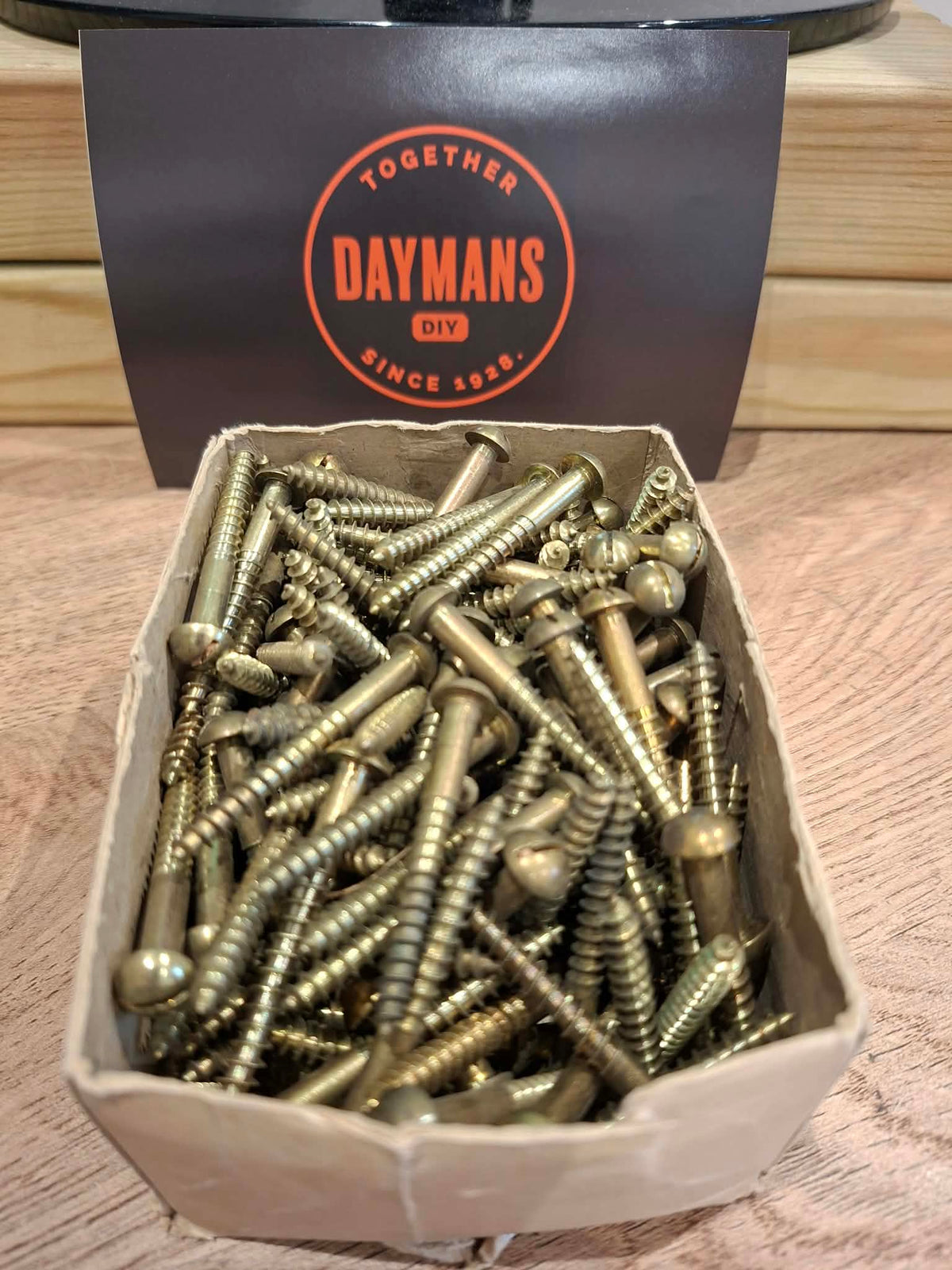 Vintage Nettlefolds 10 x 2in Slotted Brass Rounded Head Screws