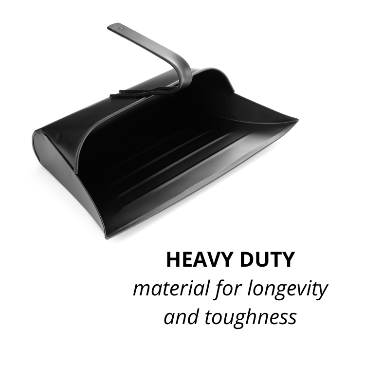 Buffalo Metal Hooded Dustpan Black (1601-BL)