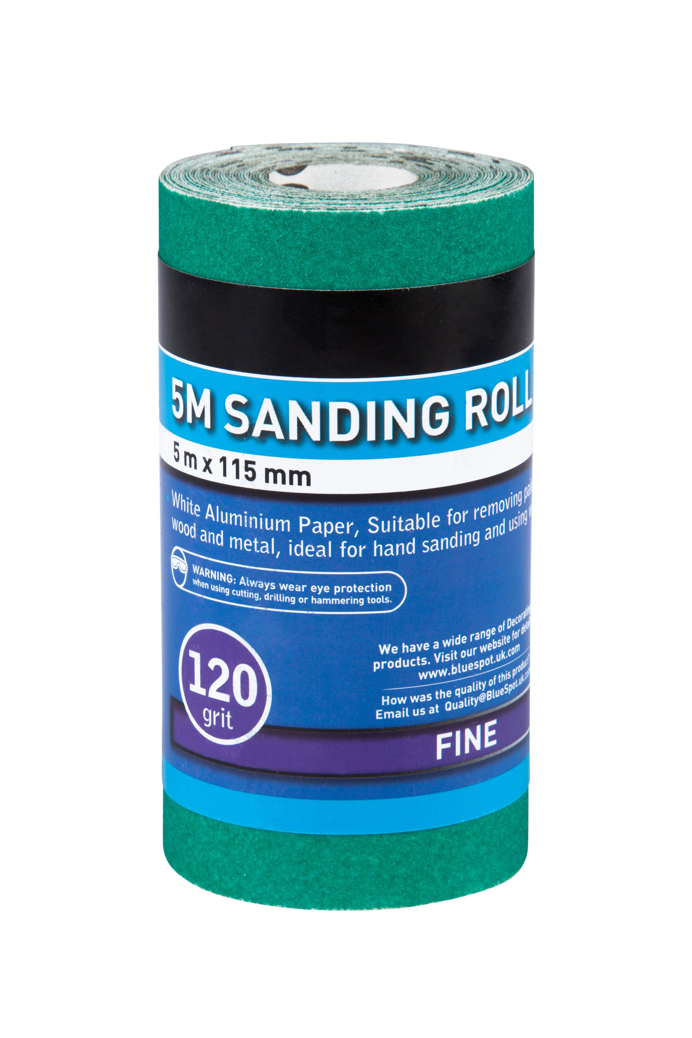 BlueSpot 5m 115mm Sanding Roll - 120 Grit (19859)