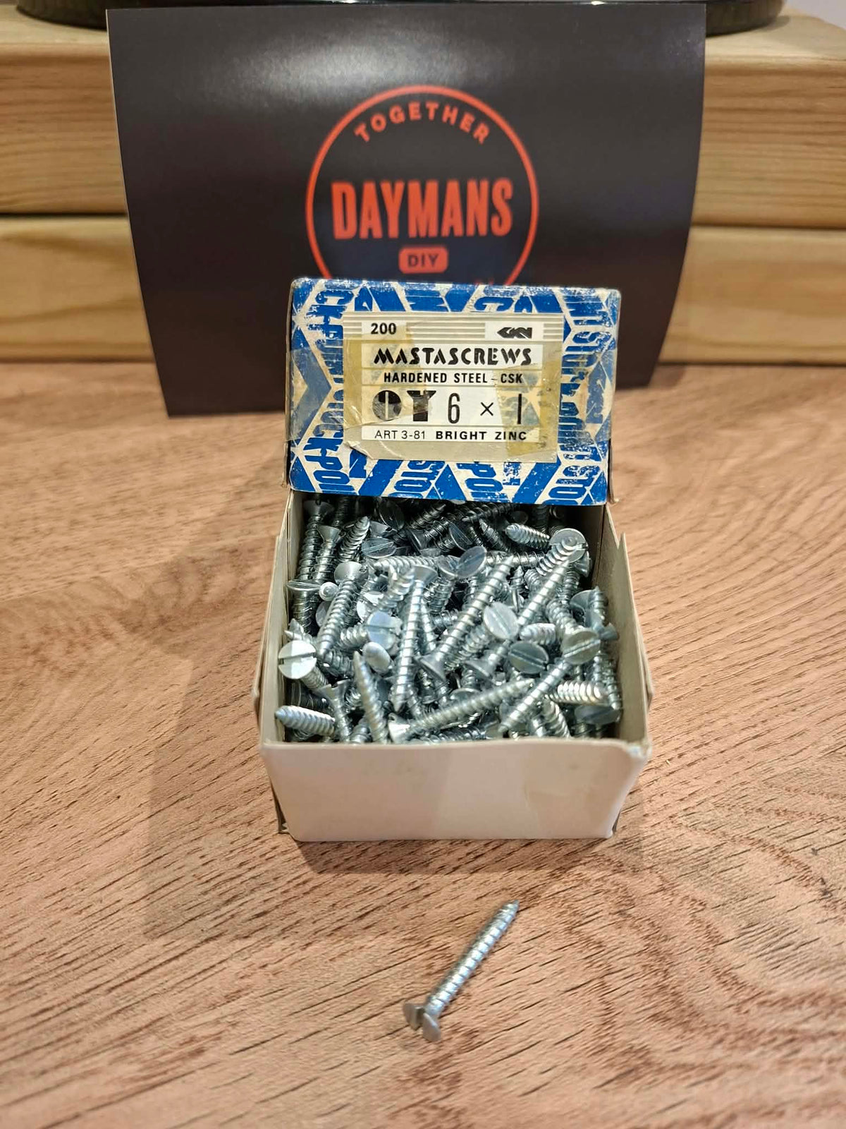 Vintage Nettlefolds 6 x 1in Slotted Steel Bright Zinc CSK Screws