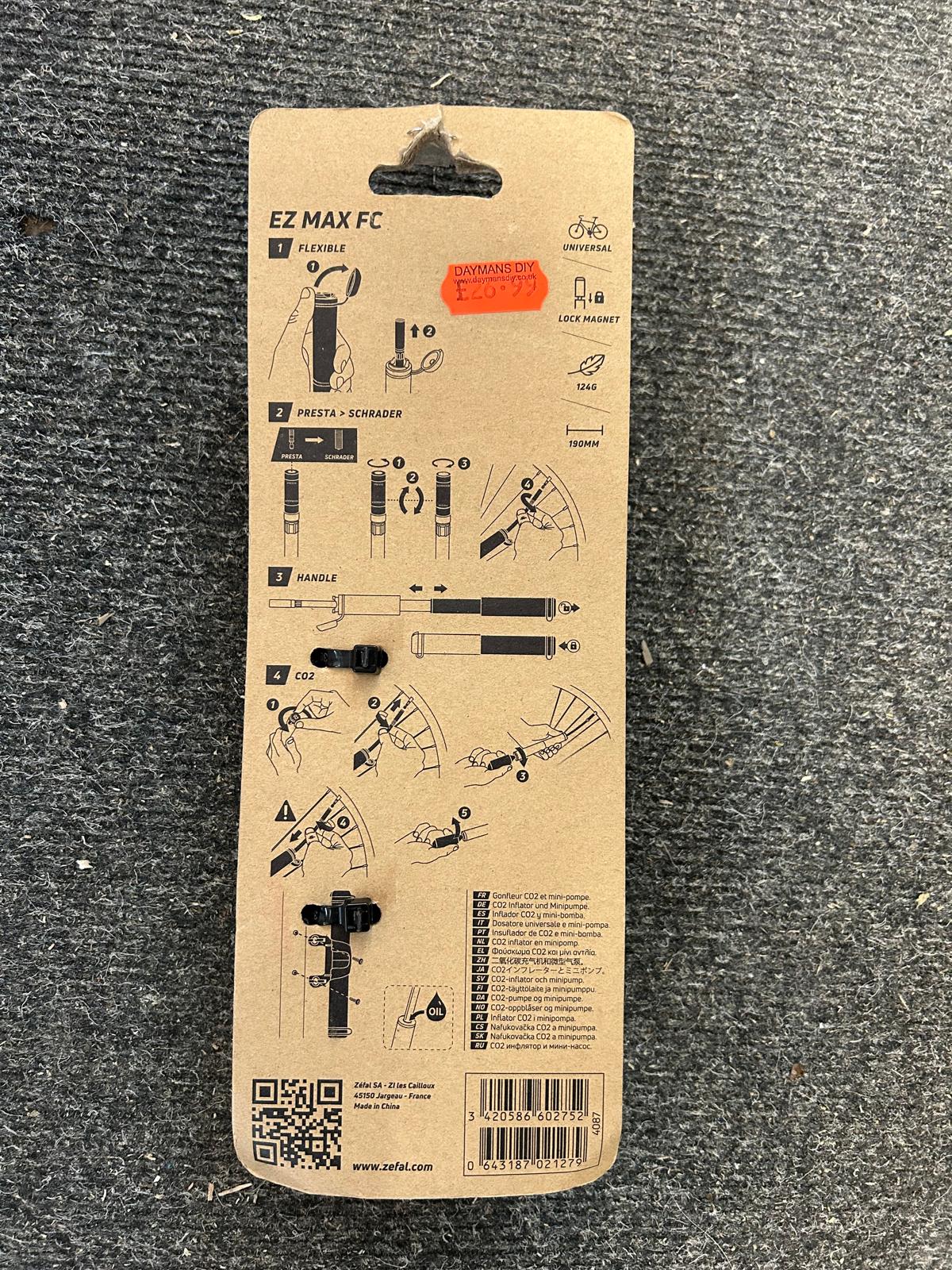Zefal EZ MAXFC CO2 Inflator and Mini-Pump / Bike Bump