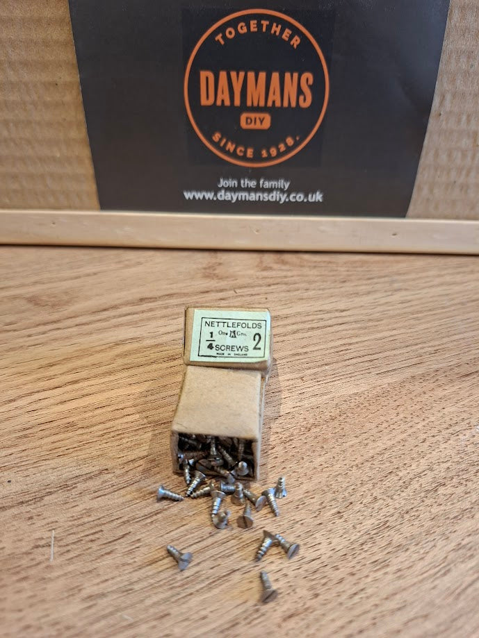 Vintage Nettlefolds 2 x 1/4 Slotted Steel CSK Screws