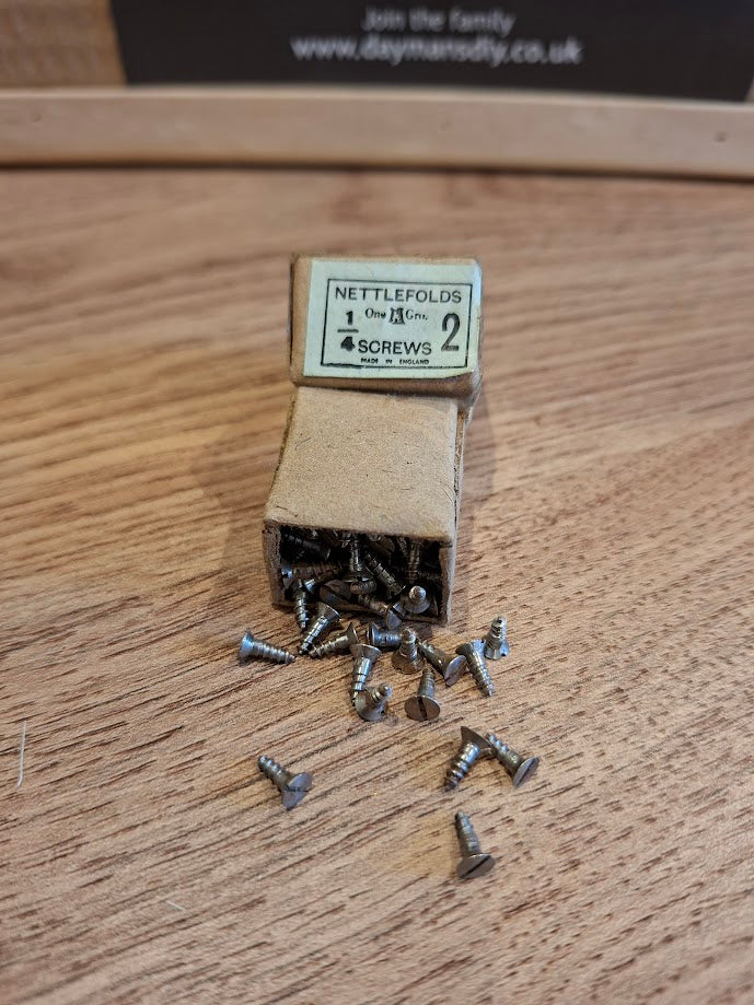 Vintage Nettlefolds 2 x 1/4 Slotted Steel CSK Screws