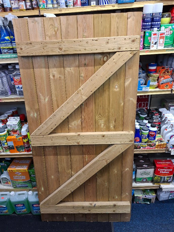 Handmade Wooden Tanalised Tongue & Groove Gate 89cm x 182.5cm
