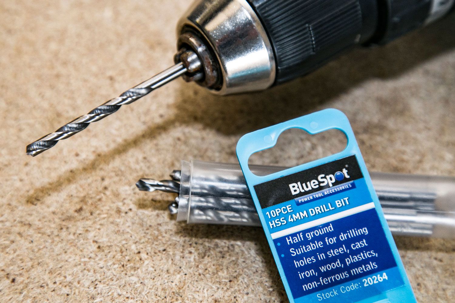 BlueSpot HSS 4mm Drills - Pack of 10 (20264)