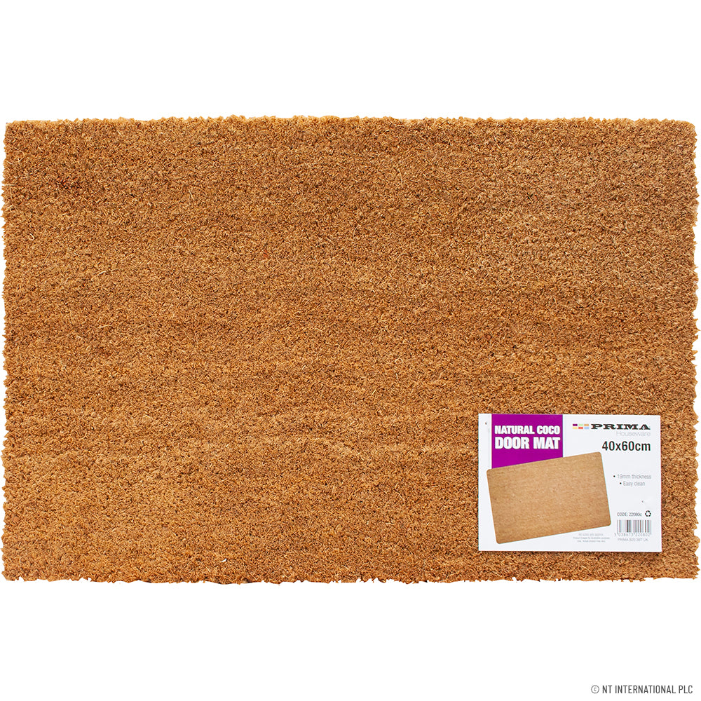 PVC Coco Natural Door Mat Plain 40 x 60cm (22080)