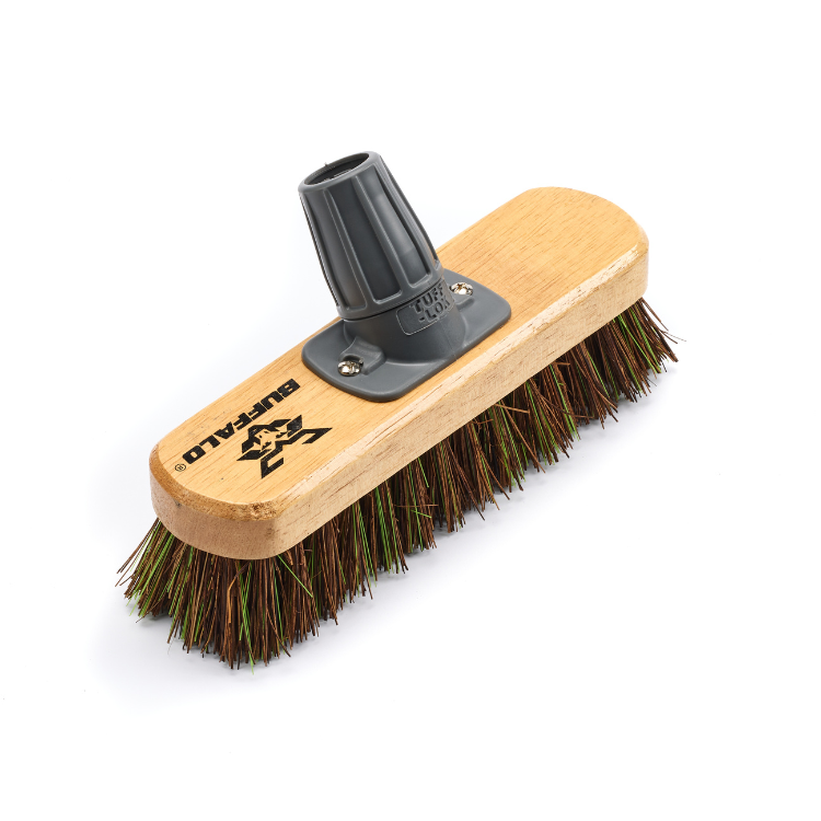 Buffalo 9in (230mm) Bassine Mix Deck Scrub Brush With Handle (2390)