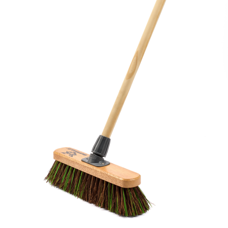 Buffalo Stiff Bassine Mix Sweeper Broom Head With Handle 12in (300mm) (2392)