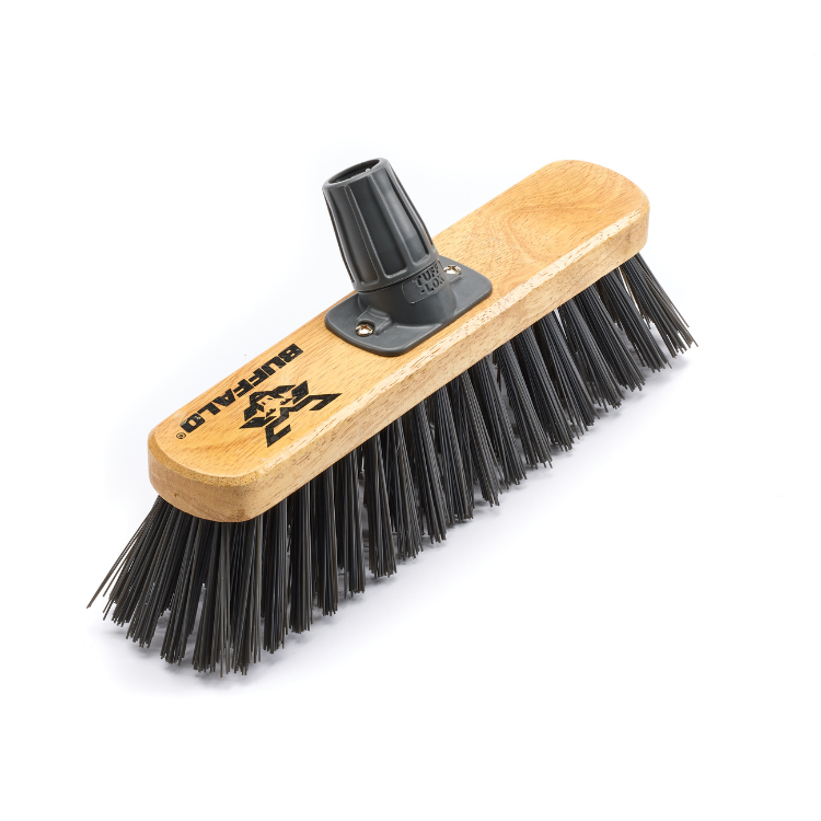 Buffalo Stiff PVC Sweeper Broom Head With Handle 12in (300mm) (2393)