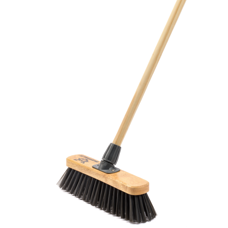 Buffalo Stiff PVC Sweeper Broom Head With Handle 12in (300mm) (2393)