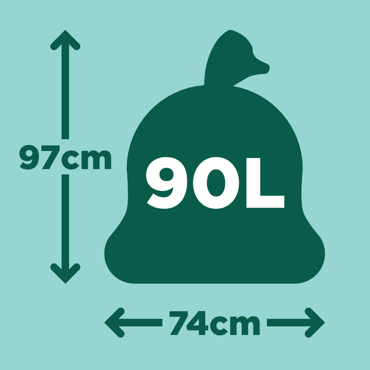 Extra Strong Super Heavy Duty Black Sacks 90L - Pack of 10 (2421)