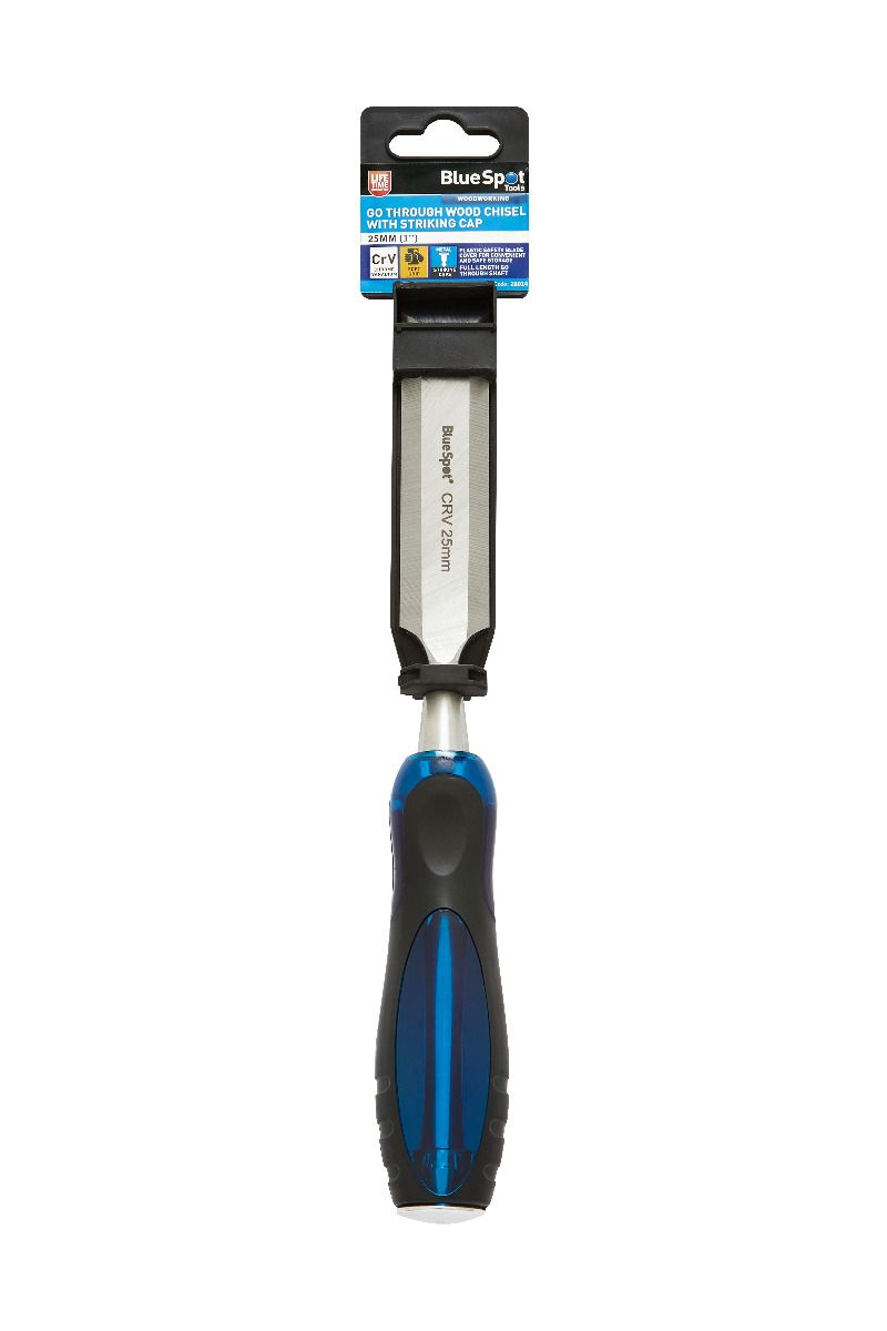 Blue Spot Tools 25mm (1in) Go Through Wood Chisel With Striking Cap (28014)