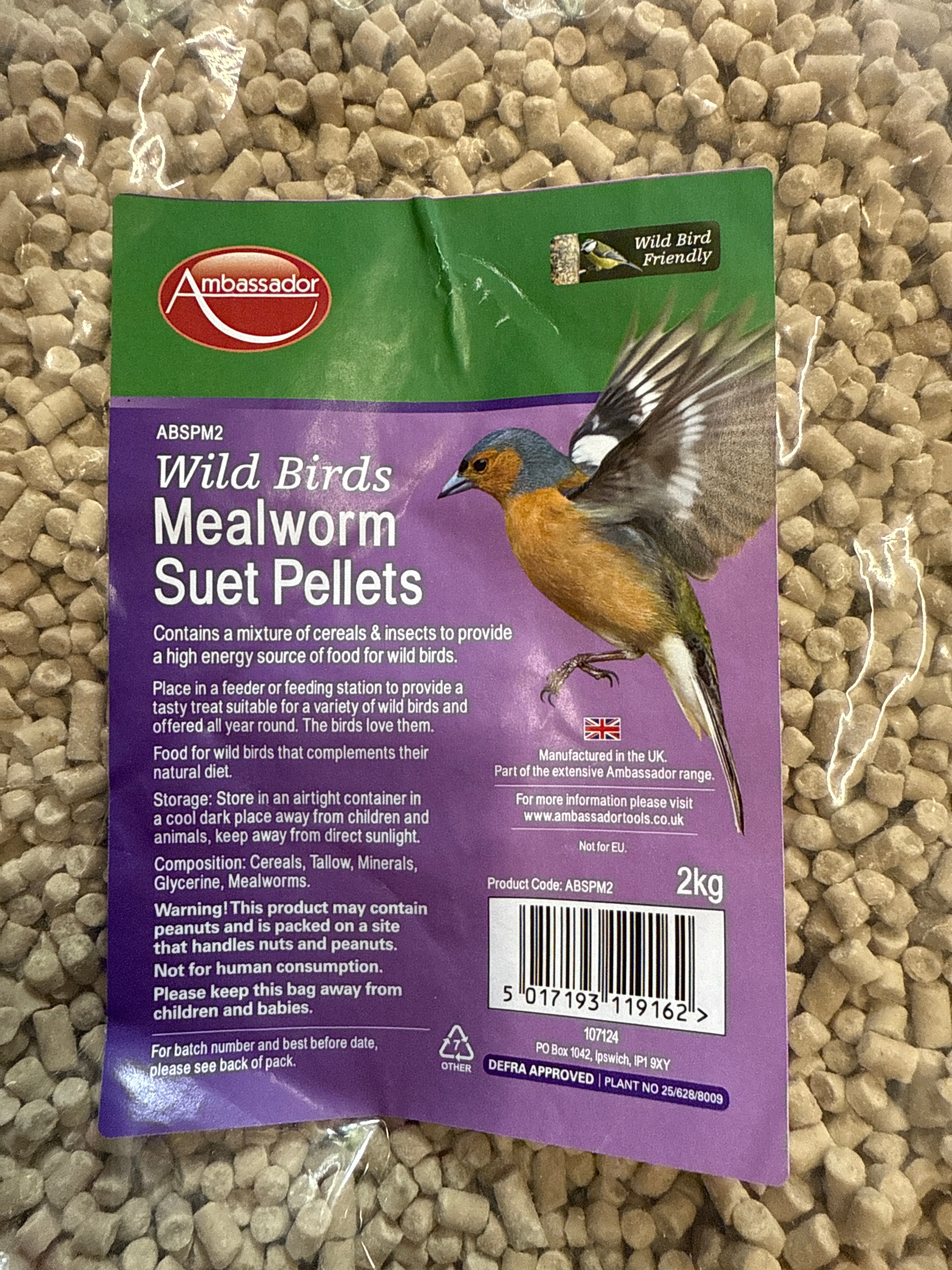 Ambassador Wild 2kg Mealworm and Suet Pellets