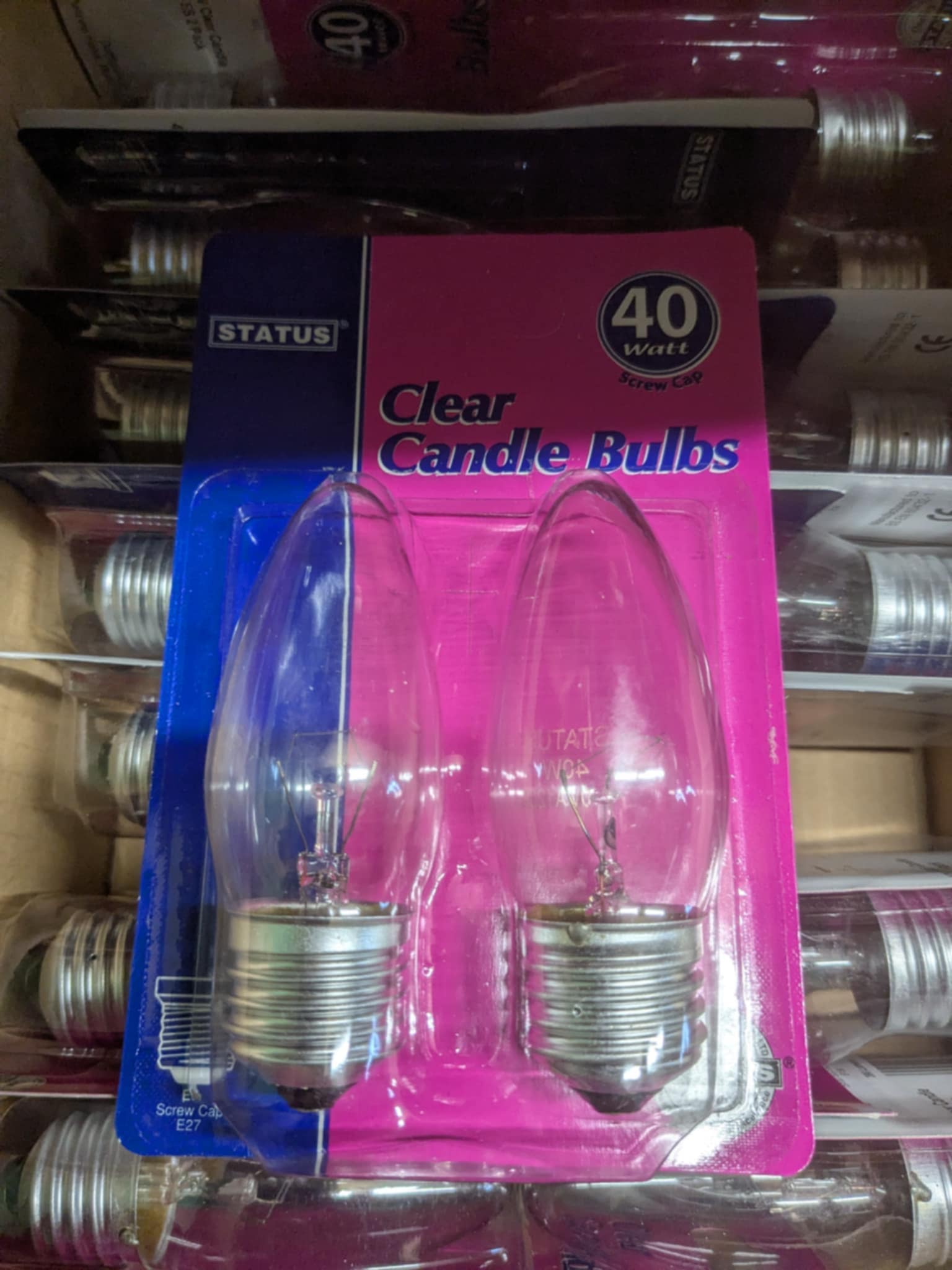 10 Packs of 40w Clear Candle Bulbs ES (Large Screw)