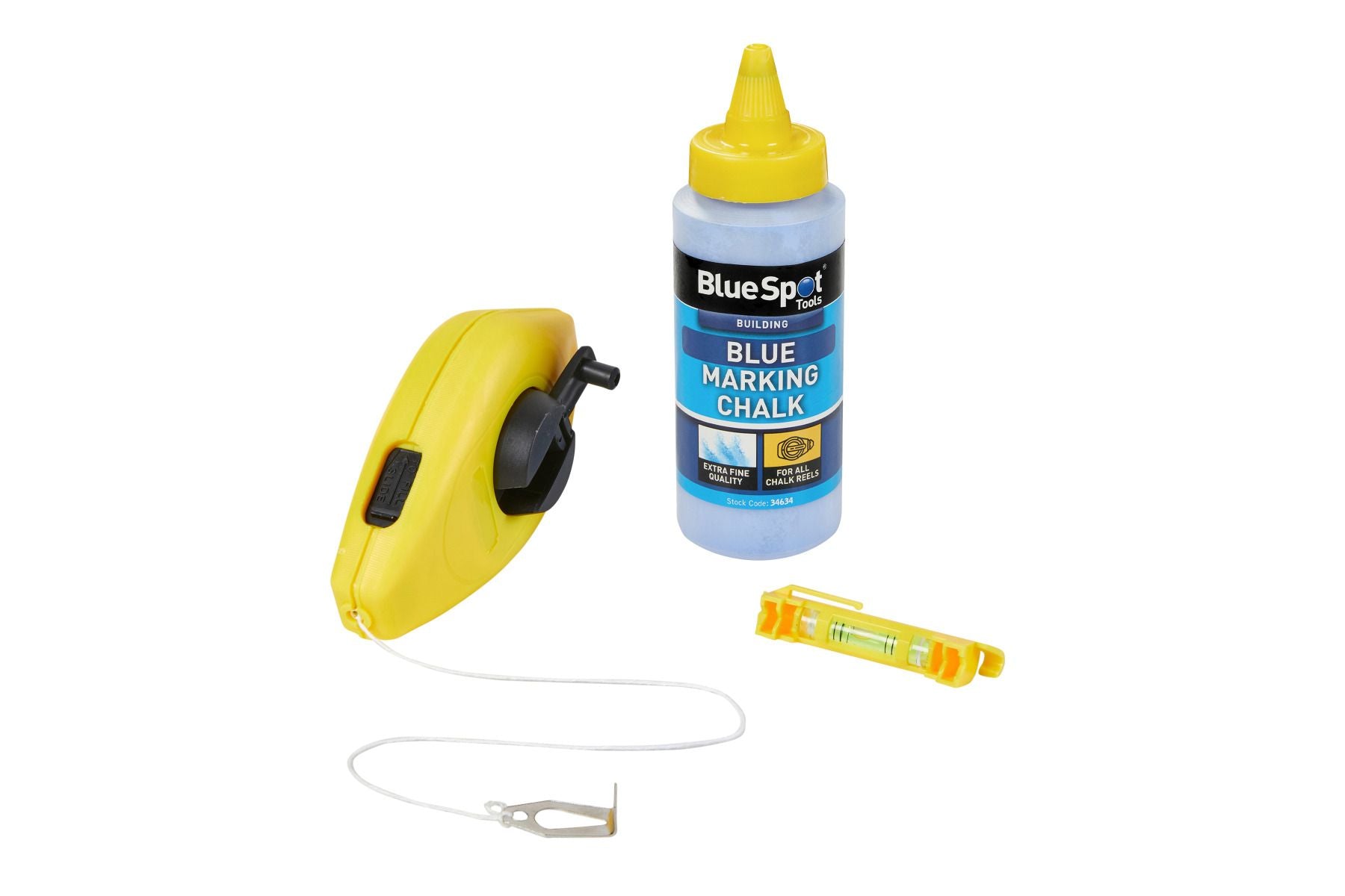 Bluespot Chalk Line & Mini Level Set 15m (50ft) (34634)
