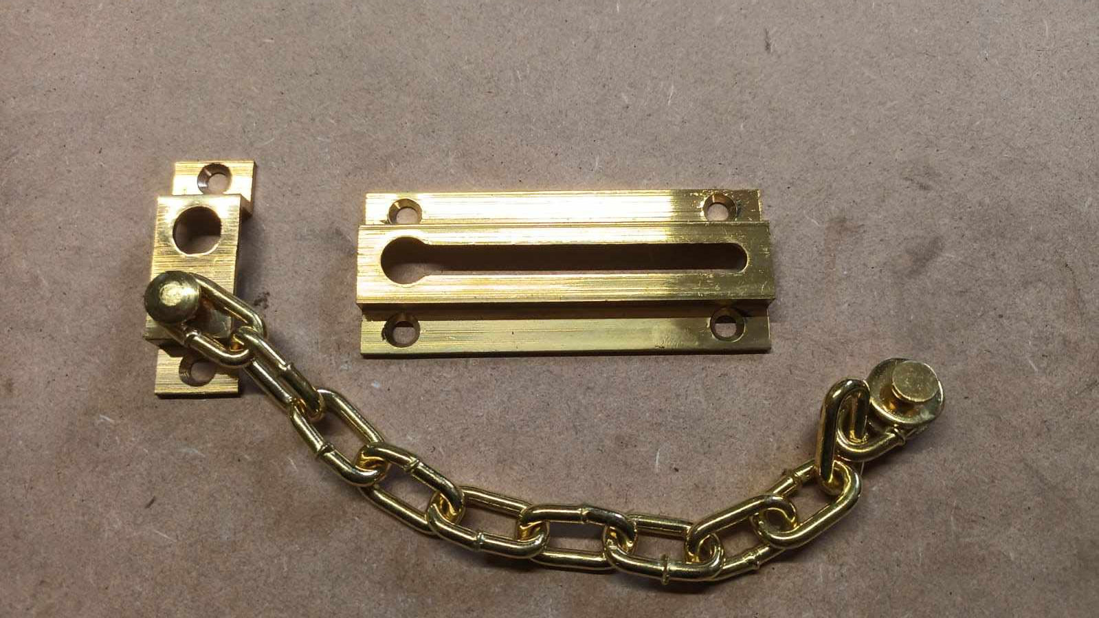 Door Chain Brass Plated 85mm