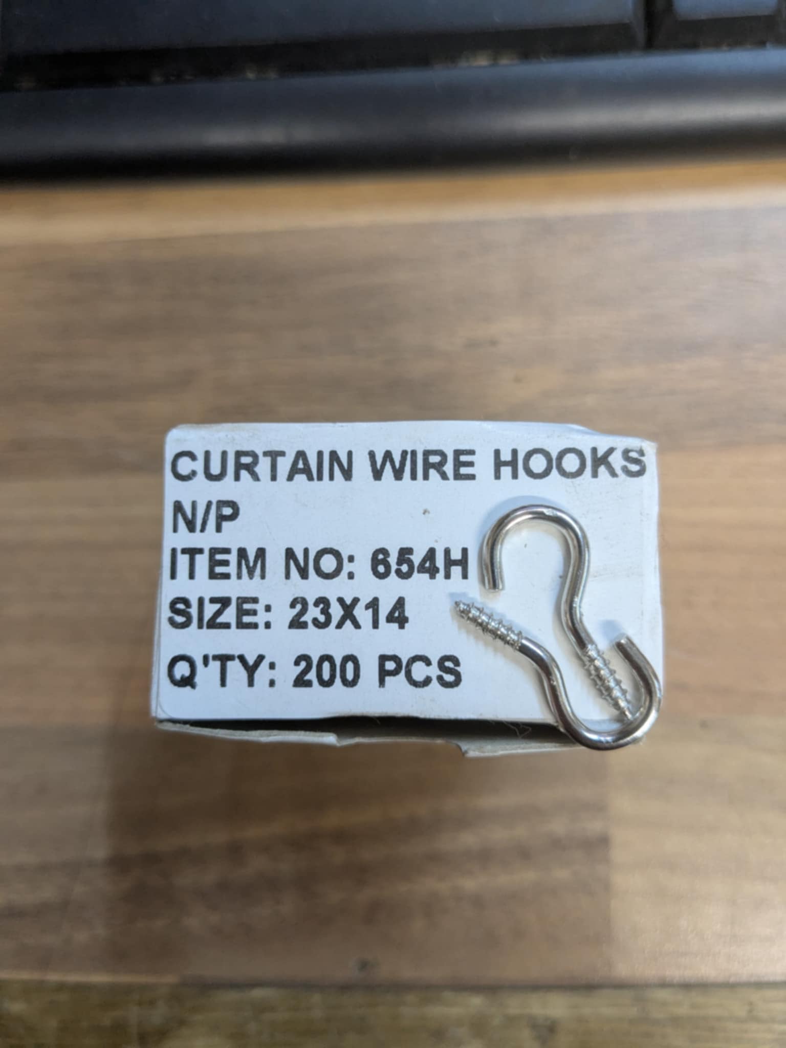 10 boxes Curtain Wire Hooks 23 x 14mm - Box of 200