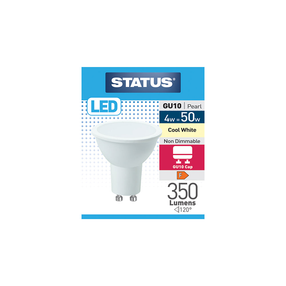 Status - LED Pearl Light Bulb - GU10 Cap - 5w = 50w - Cool White (4SLGU10CP1B10)