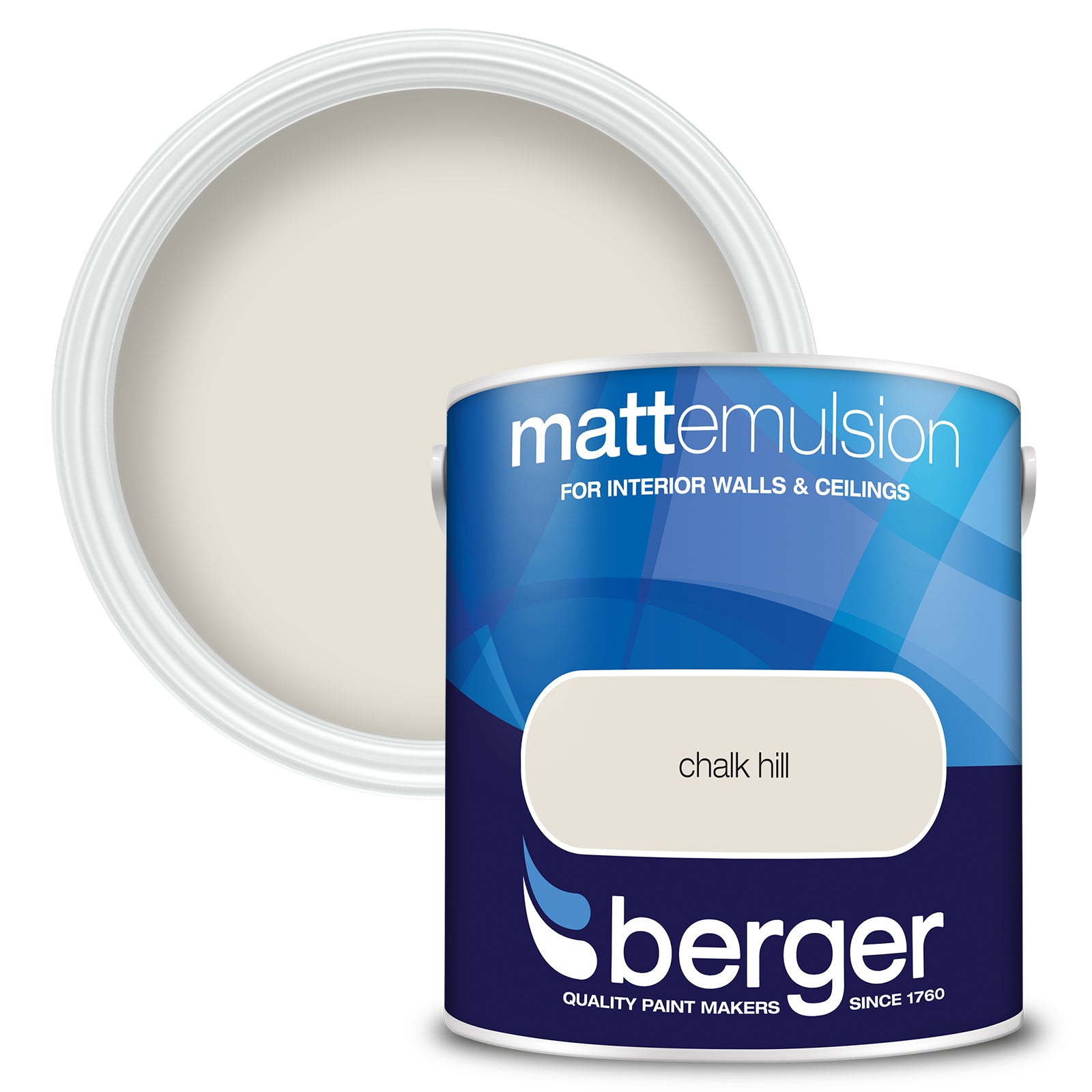 Berger Coloured Matt Emulsion Chalk Hill 2.5L (2 Tubs For £35)