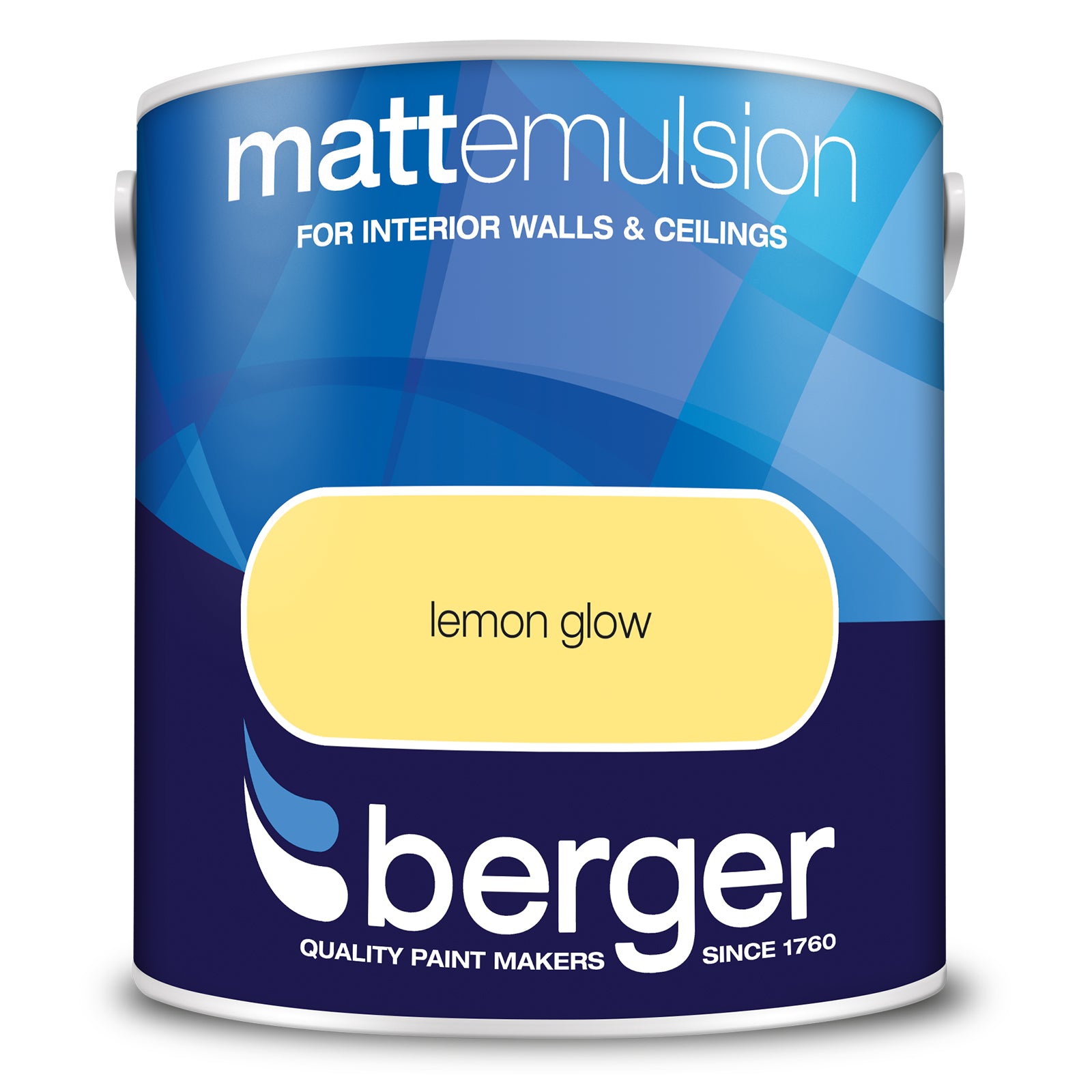 Berger Coloured Matt Emulsion Lemon Glow 2.5L (2 Tubs For £35)