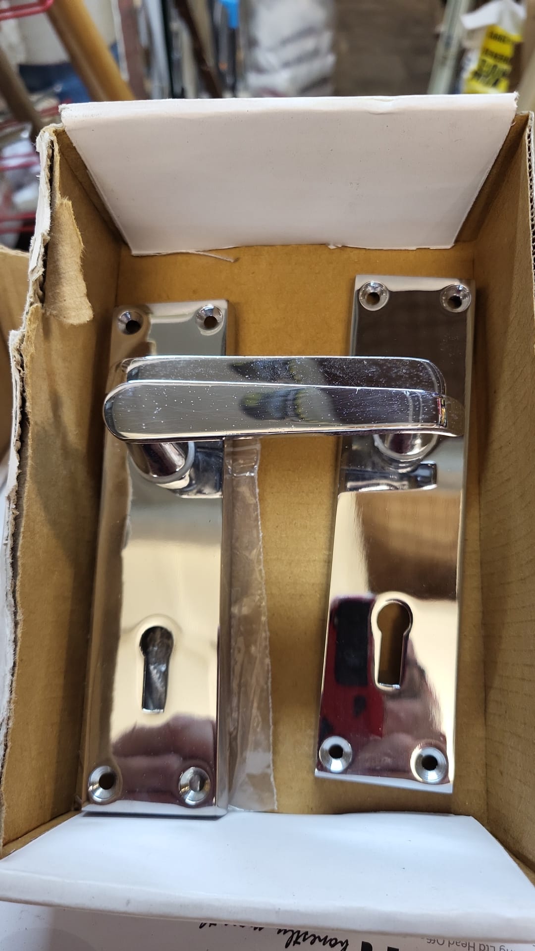 George Boyd Chrome Victorian Lever Lock Door Handle Pair (GBDF2021)