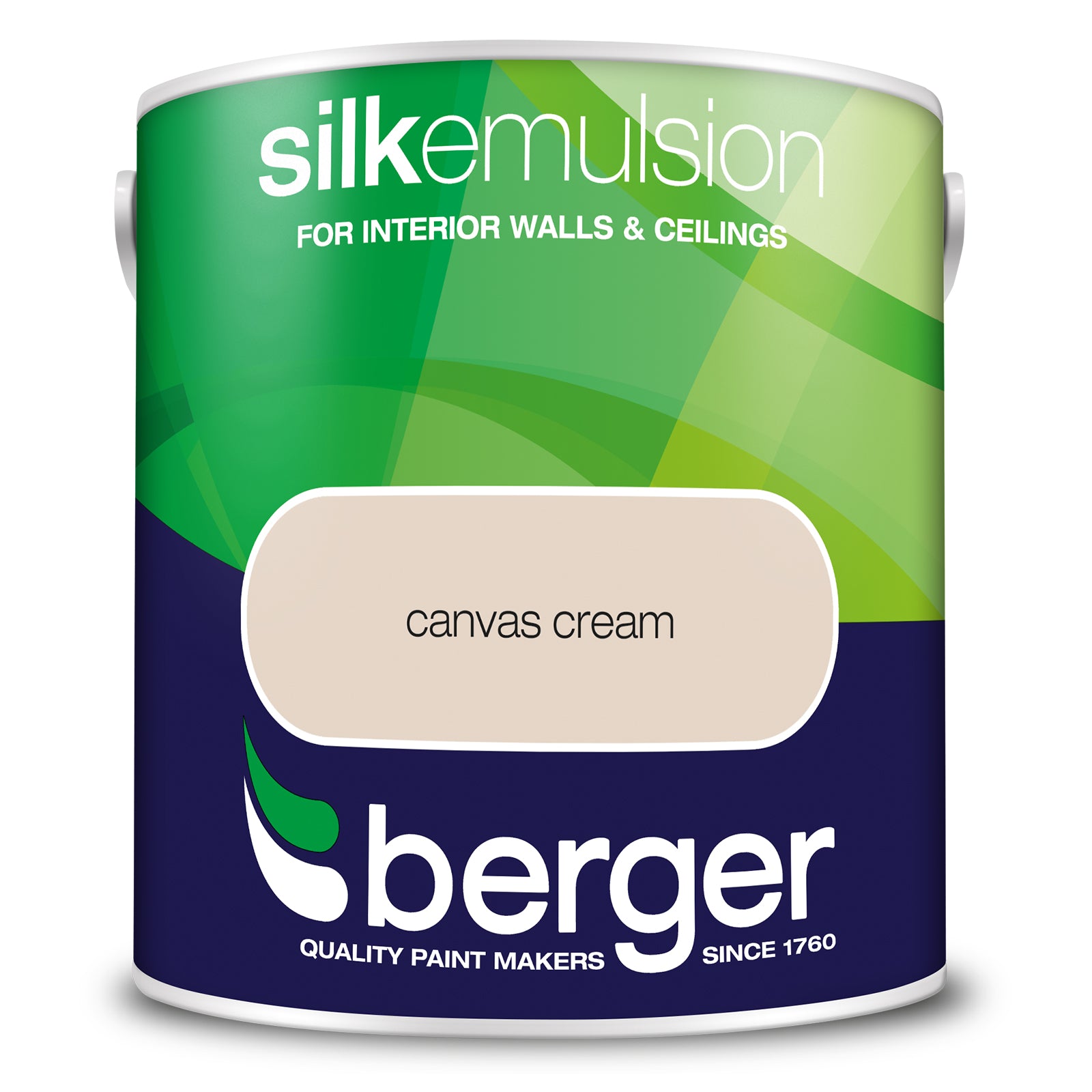 Berger Coloured Silk Emulsion Canvas Cream 2.5L (2 Tubs For £35)