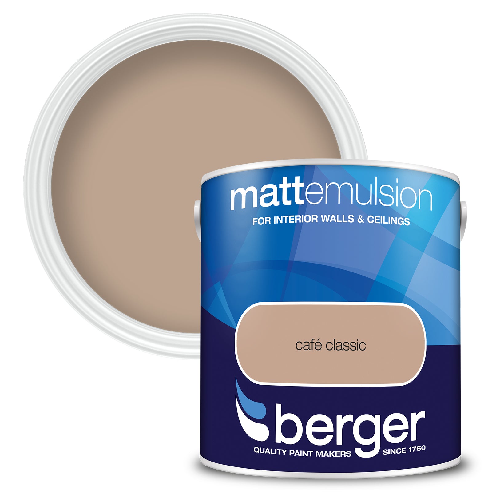 Berger Coloured Matt Emulsion Cafe Classic 2.5L (2 Tubs For £35)