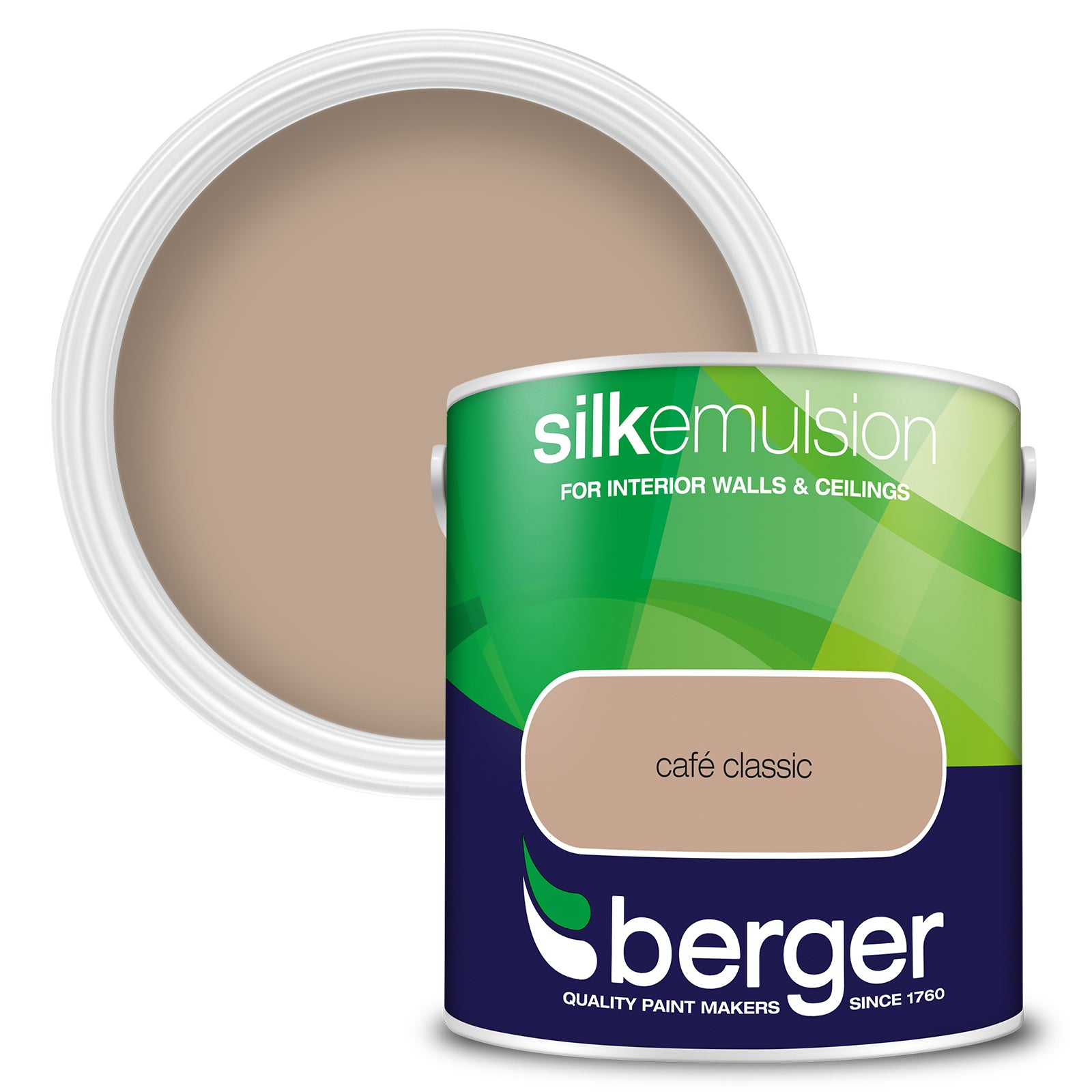 Berger Coloured Silk Emulsion Cafe Classic 2.5L (2 Tubs For £35)