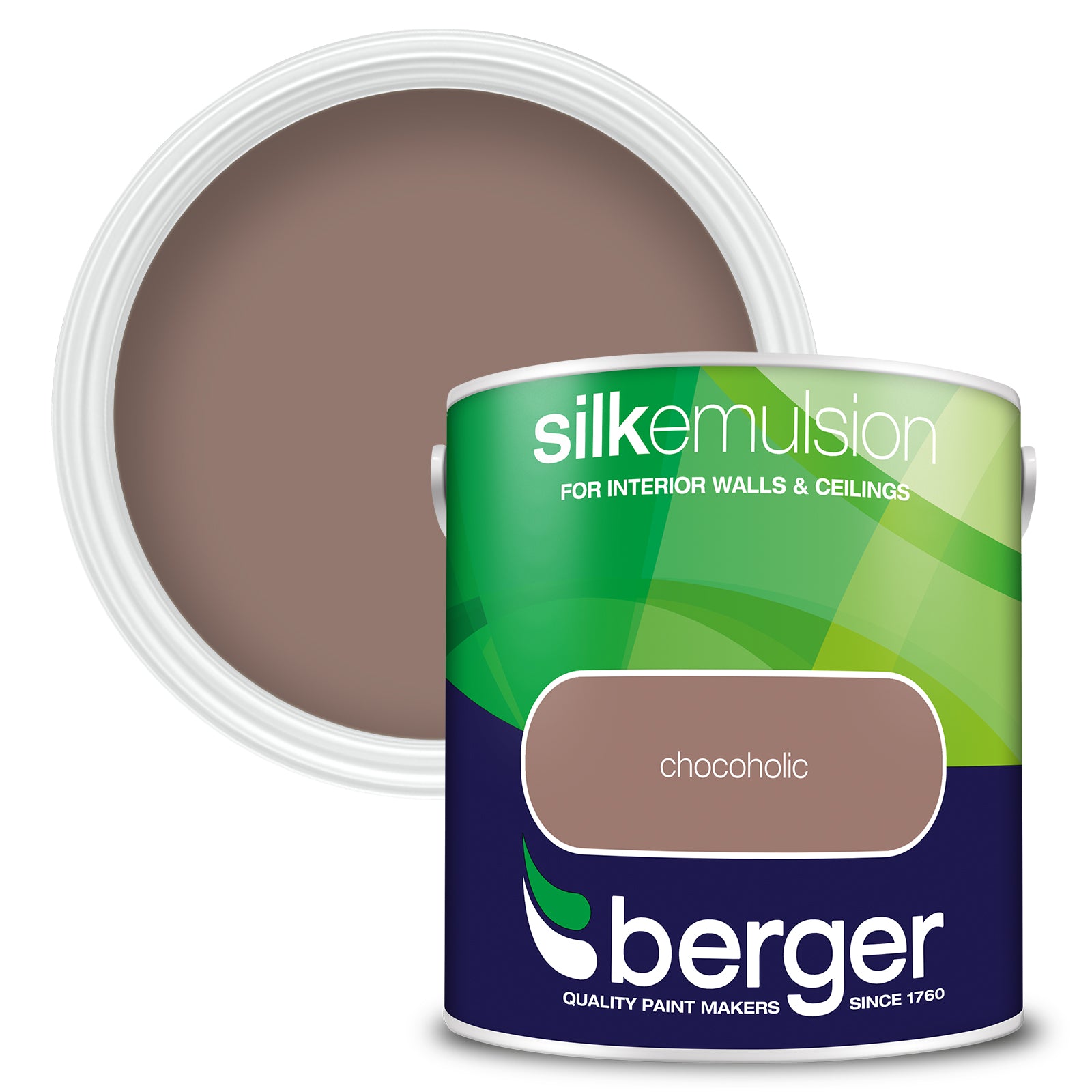 Berger Coloured Silk Emulsion Chocoholic 2.5L (2 Tubs For £35)