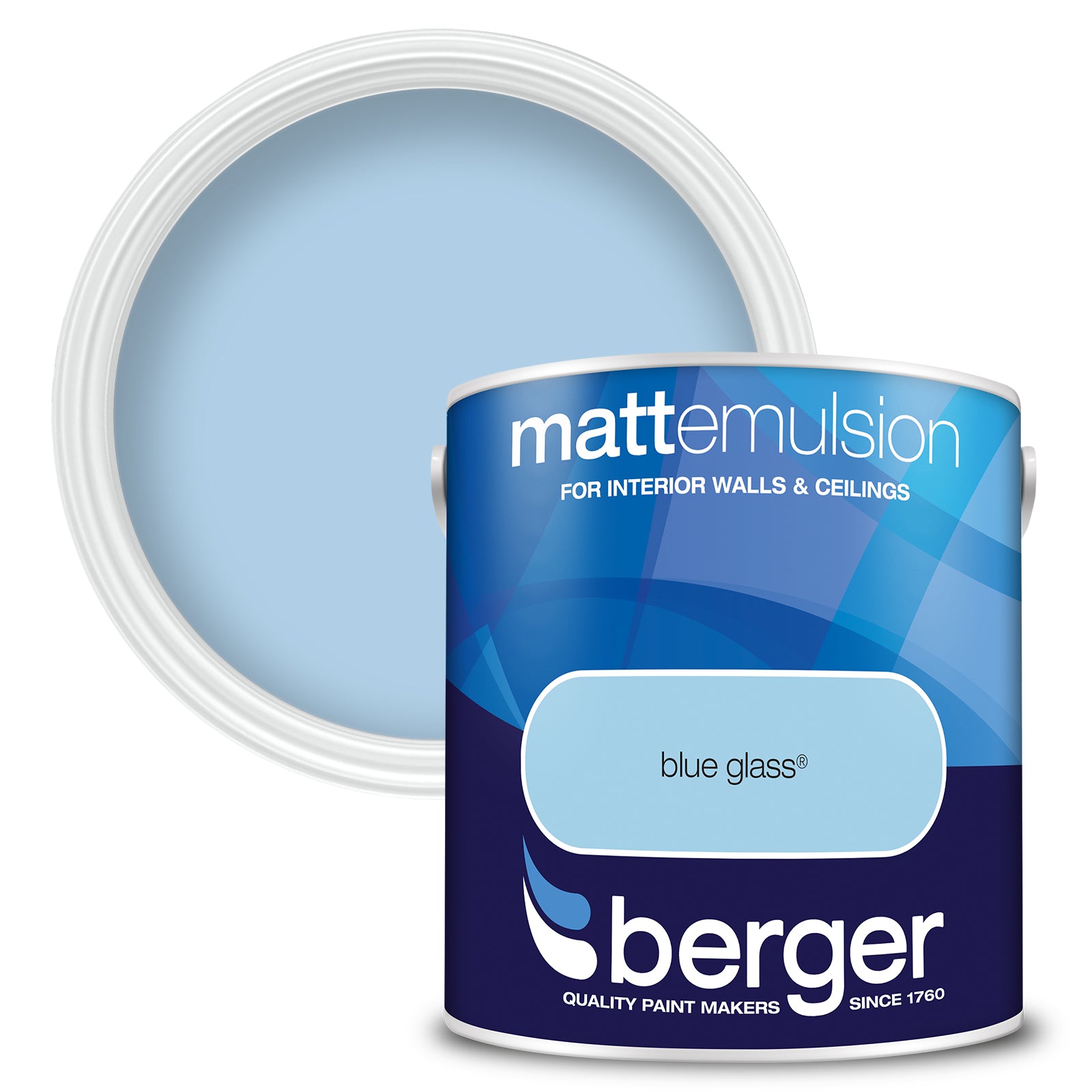 Berger Coloured Matt Emulsion Blue Glass 2.5L (2 Tubs For £35)