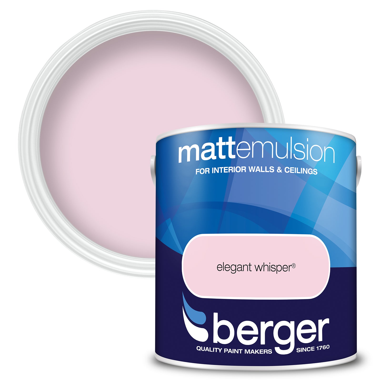 Berger Coloured Matt Emulsion Elegant Whisper 2.5L (2 Tubs For £35)
