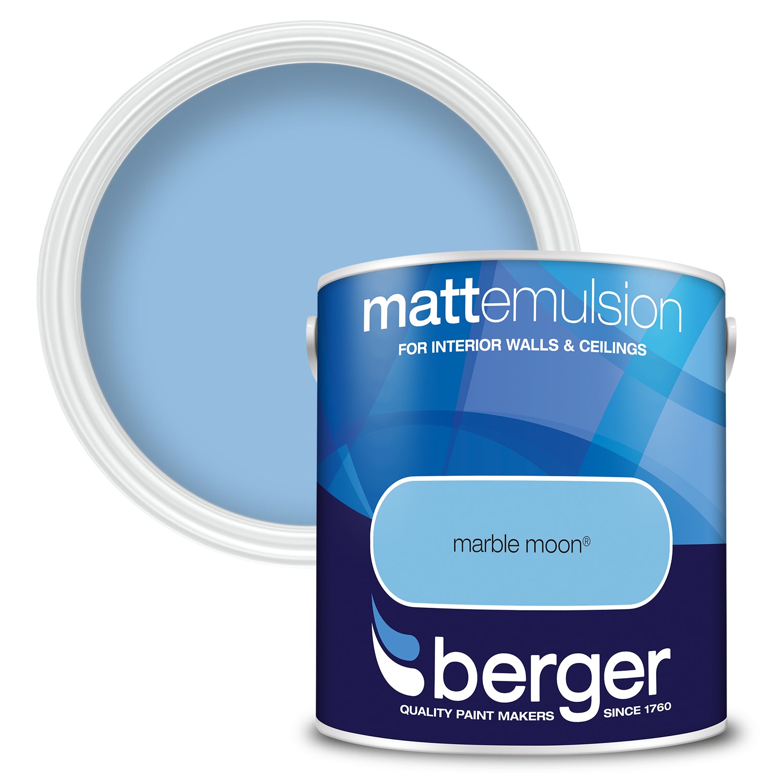 Berger Coloured Matt Emulsion Marble Moon 2.5L (2 Tubs For £35)