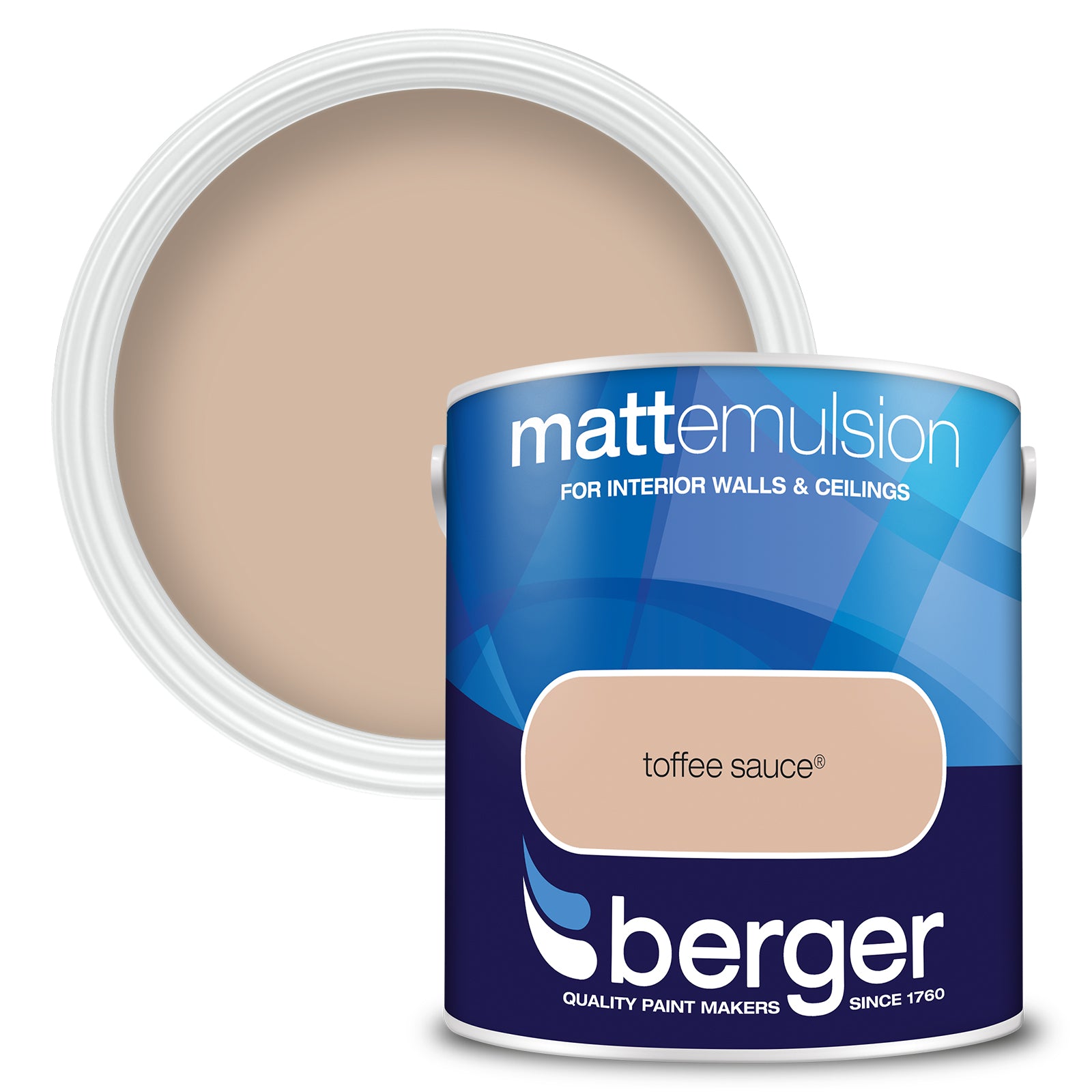 Berger Coloured Matt Emulsion Toffee Sauce 2.5L (2 Tubs For £35)