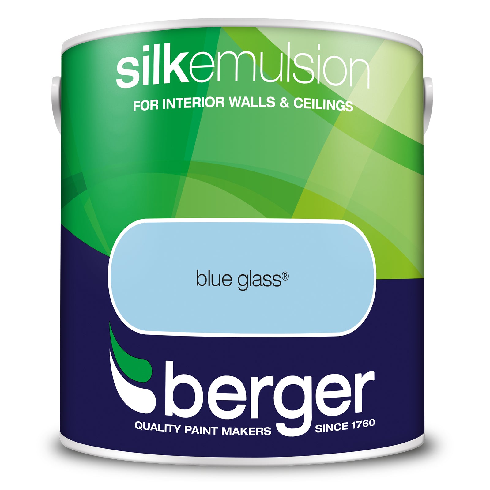 Berger Coloured Silk Emulsion Blue Glass 2.5L (2 Tubs For £35)