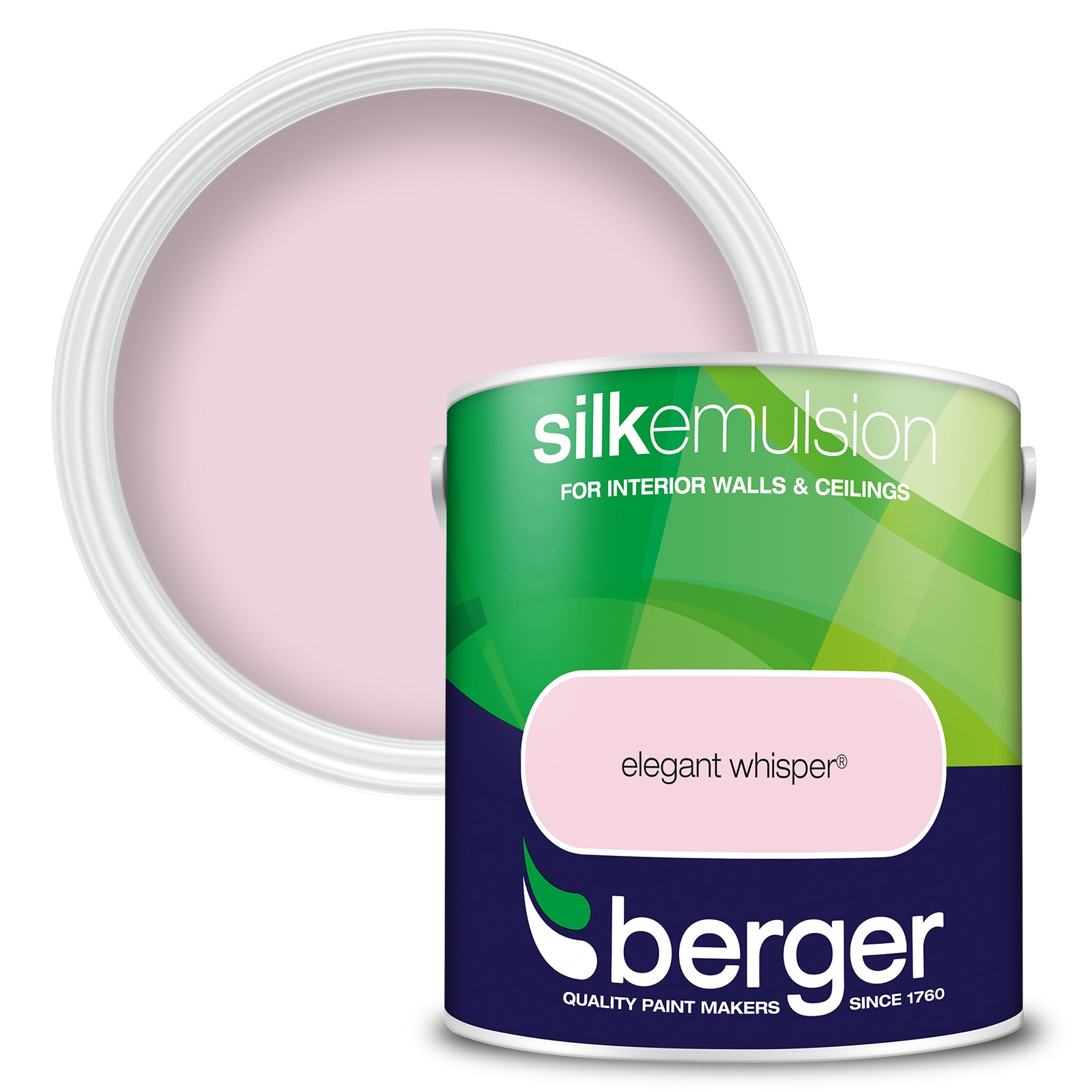 Berger Coloured Silk Emulsion Elegant Whisper 2.5L (2 Tubs For £35)