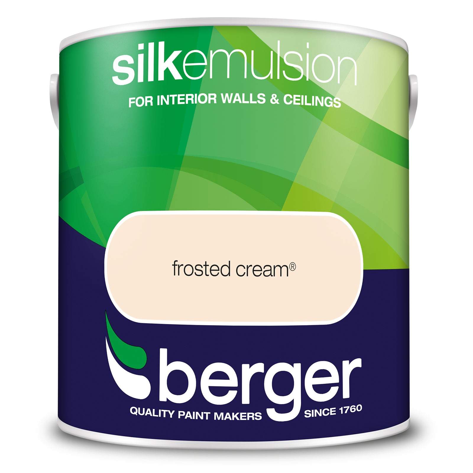 Berger Coloured Silk Emulsion Frosted Cream 2.5L (2 Tubs For £35)