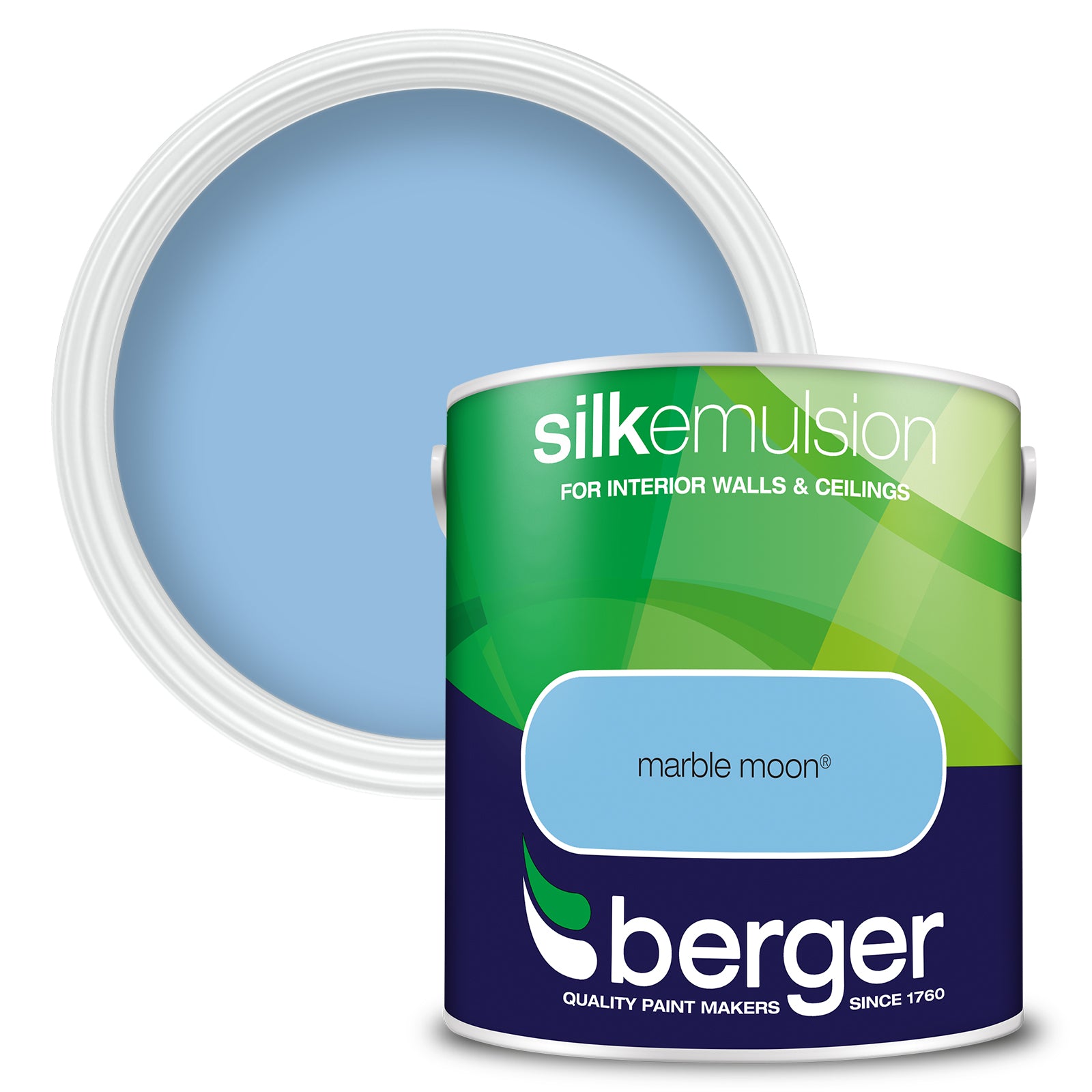 Berger Coloured Silk Emulsion Marble Moon 2.5L (2 Tubs For £35)