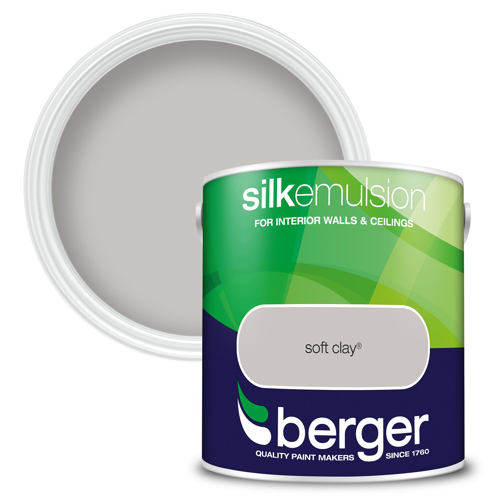 Berger Coloured Silk Emulsion Soft Clay 2.5L (2 Tubs For £35)