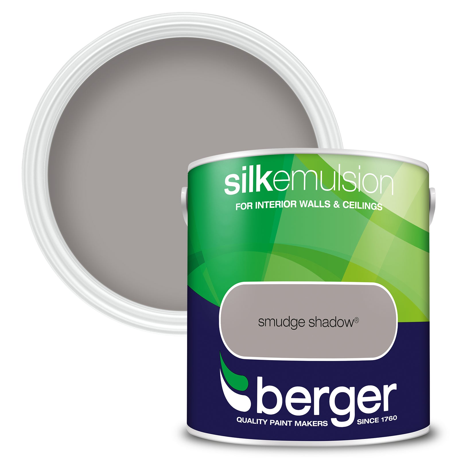 Berger Coloured Silk Emulsion Smudge Shadow 2.5L (2 Tubs For £35)