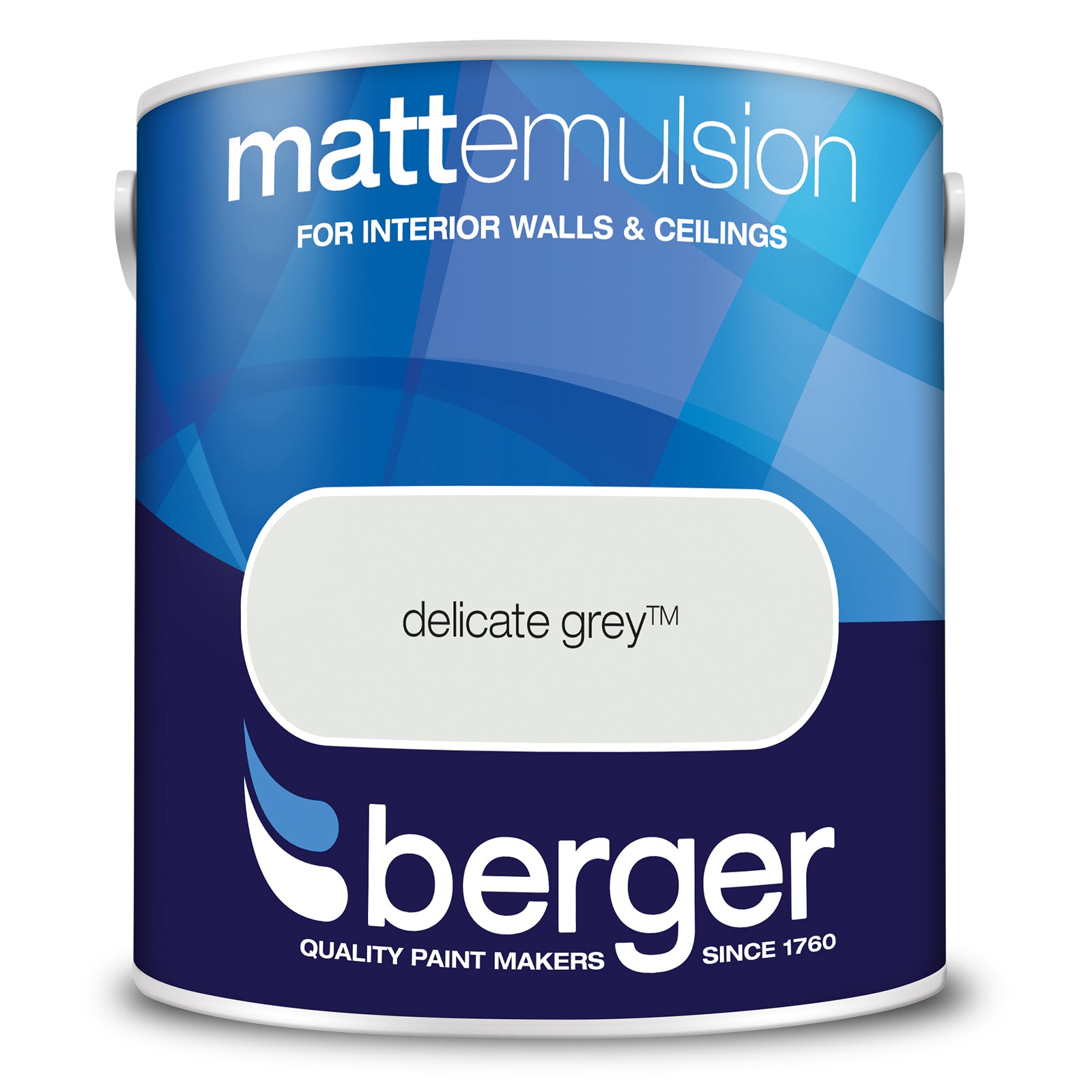 Berger Coloured Matt Emulsion Delicate Grey 2.5L (2 Tubs For £35)