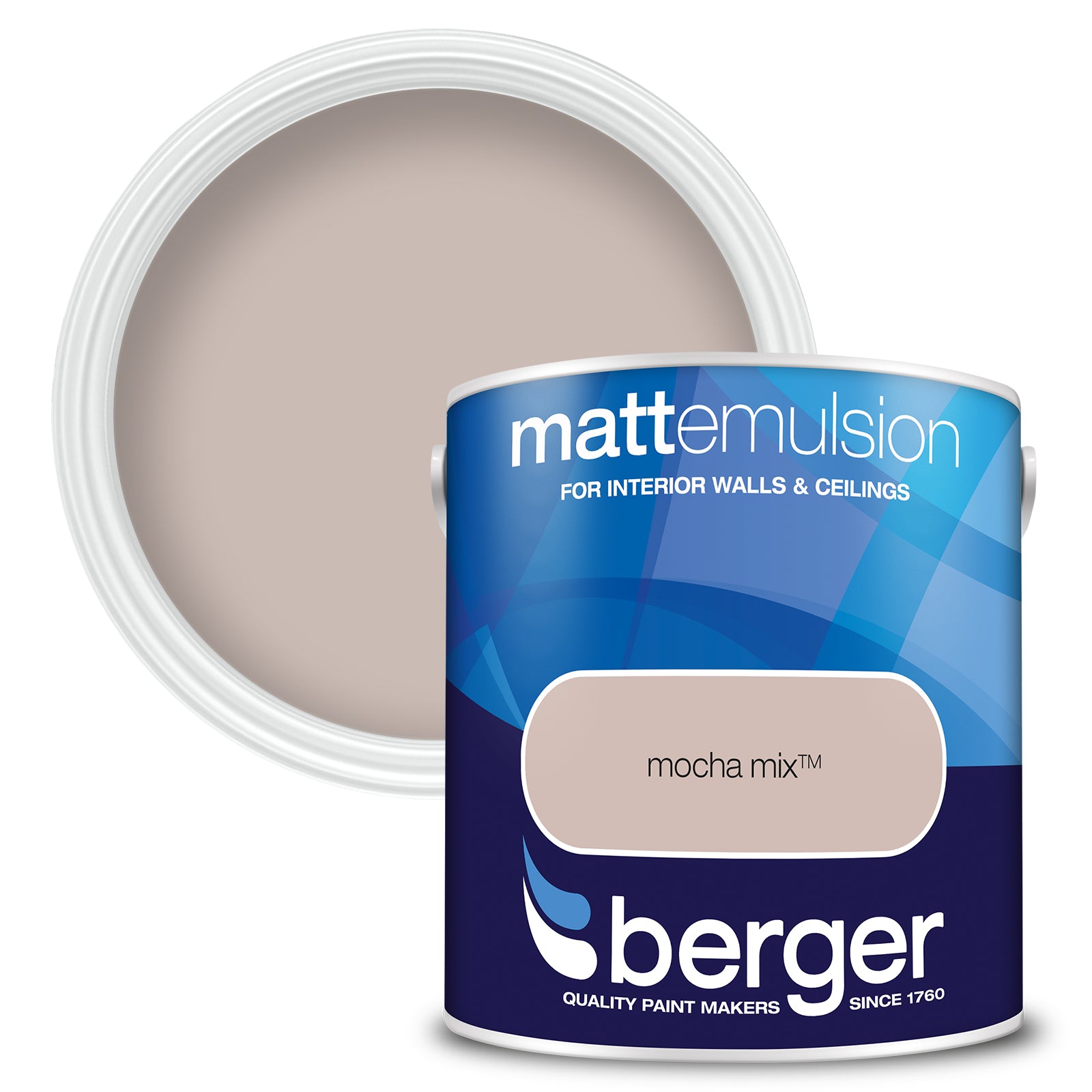 Berger Coloured Matt Emulsion Mocha Mix 2.5L (2 Tubs For £35)