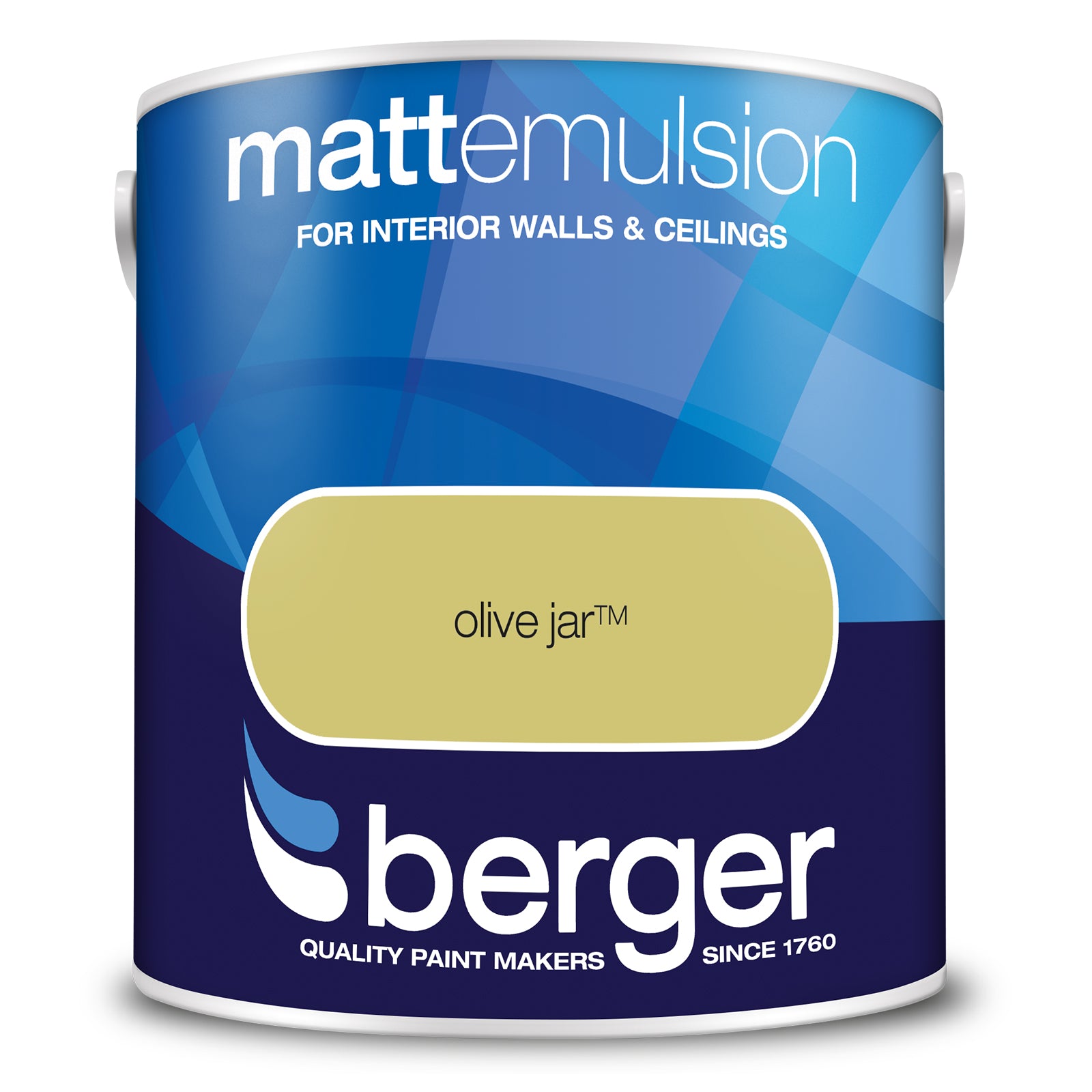 Berger Coloured Matt Emulsion Olive Jar 2.5L (2 Tubs For £35)