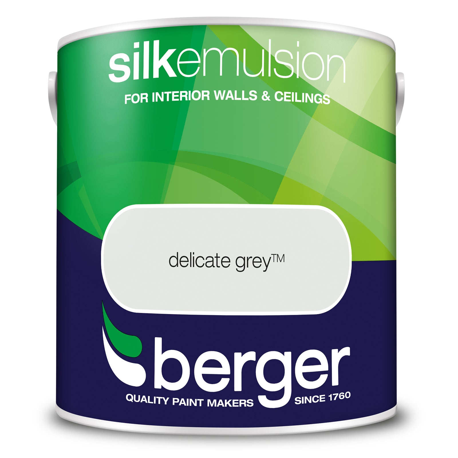 Berger Coloured Silk Emulsion Delicate Grey 2.5L (2 Tubs For £35)