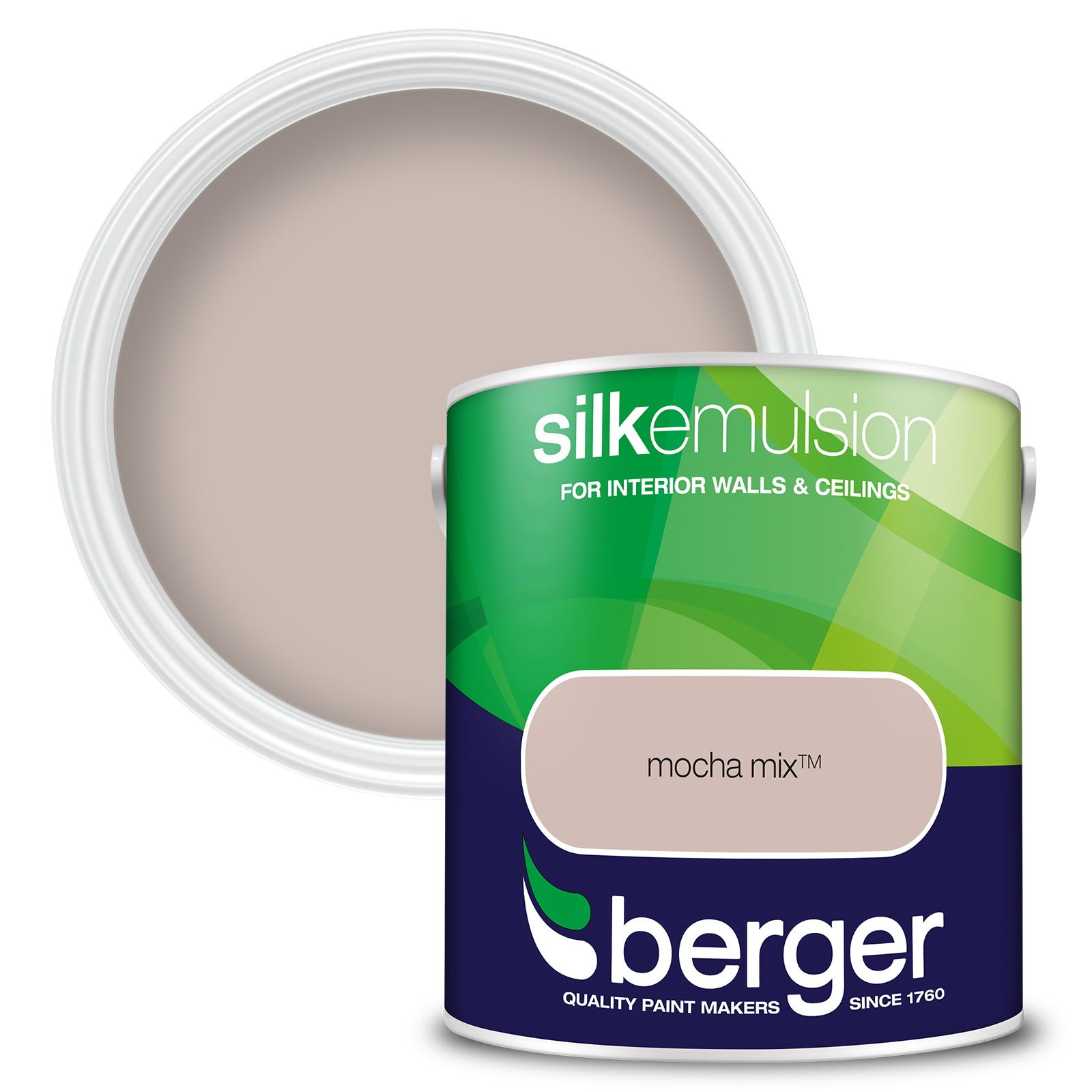 Berger Coloured Silk Emulsion Mocha Mix 2.5L (2 Tubs For £35)