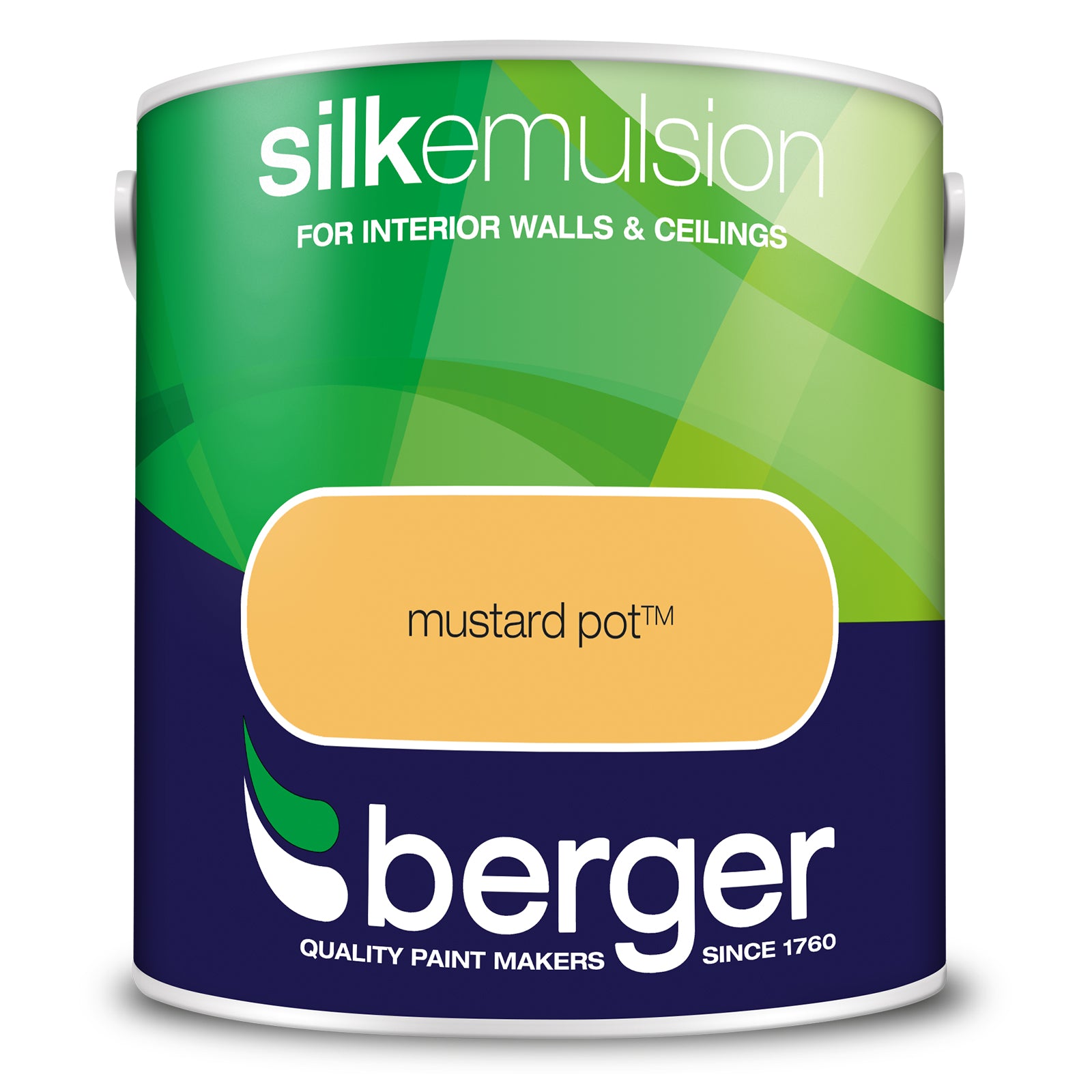 Berger Coloured Silk Emulsion Mustard Pot 2.5L (2 Tubs For £35)