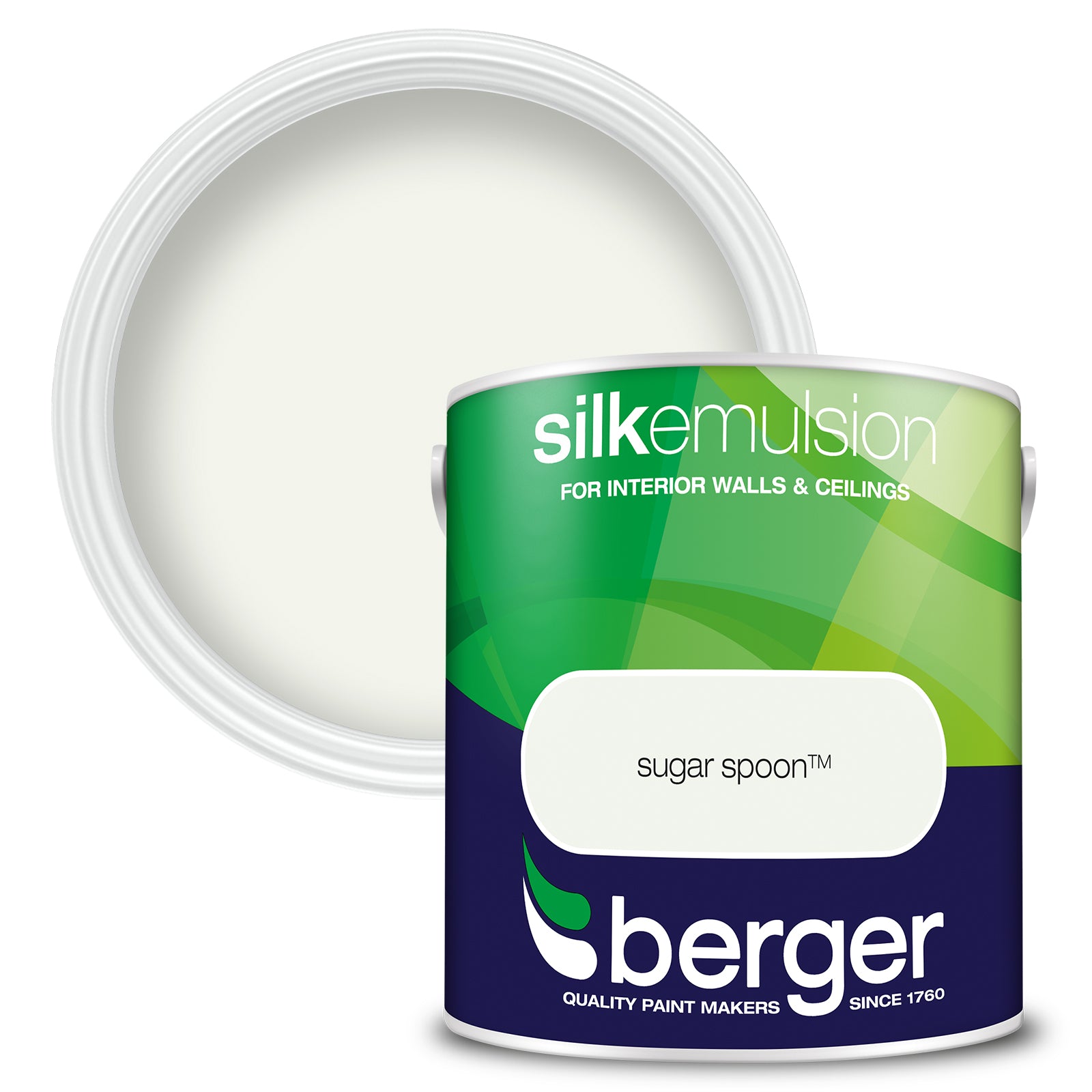 Berger Coloured Silk Emulsion Sugar Spoon 2.5L (2 Tubs For £35)
