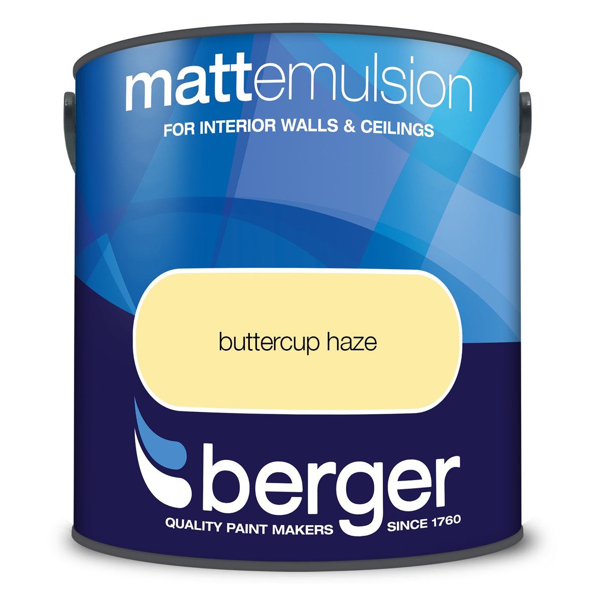 Berger Coloured Matt Emulsion Buttercup Haze 2.5L (2 Tubs For £30)