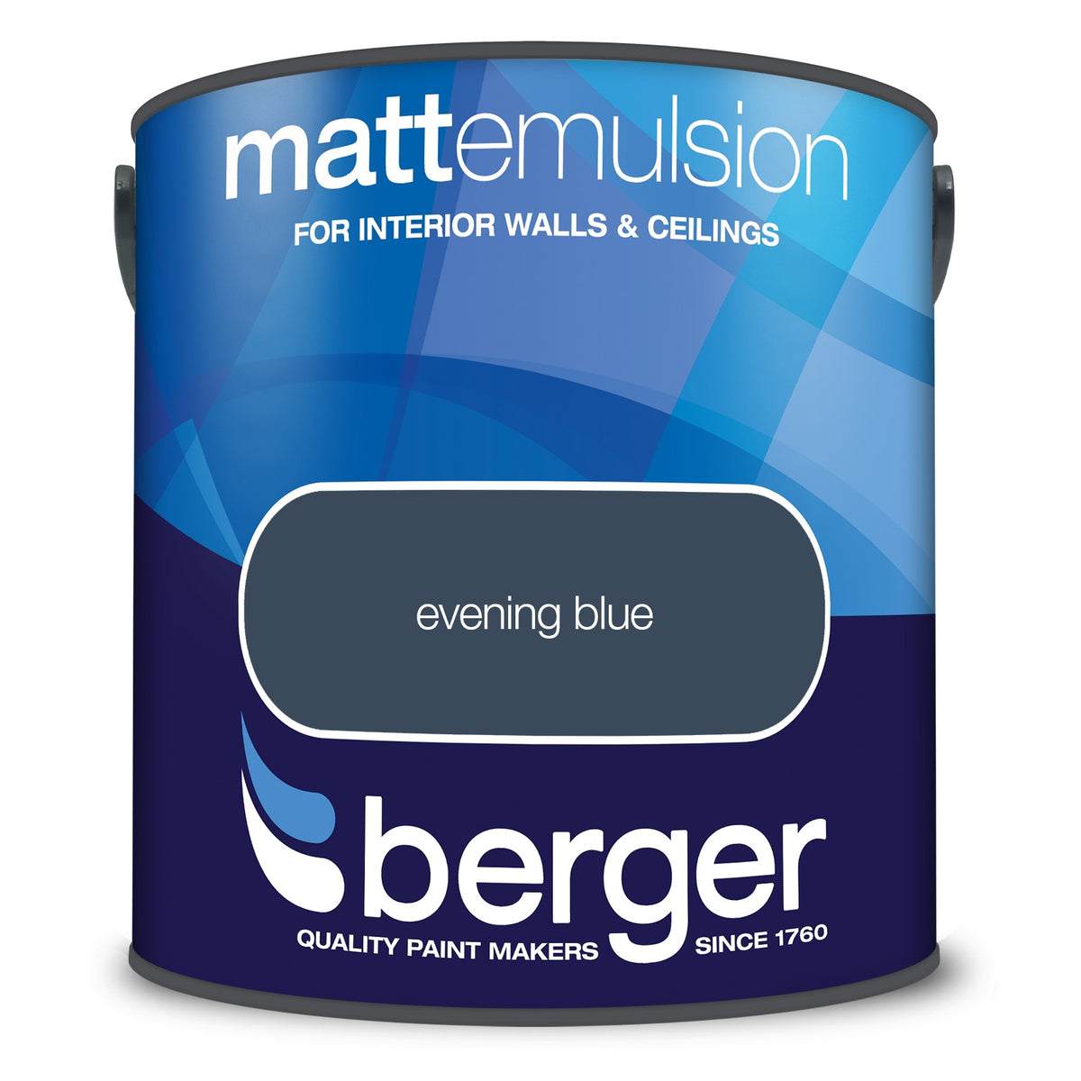 Berger Coloured Matt Emulsion Evening Blue 2.5L (2 Tubs For £30)